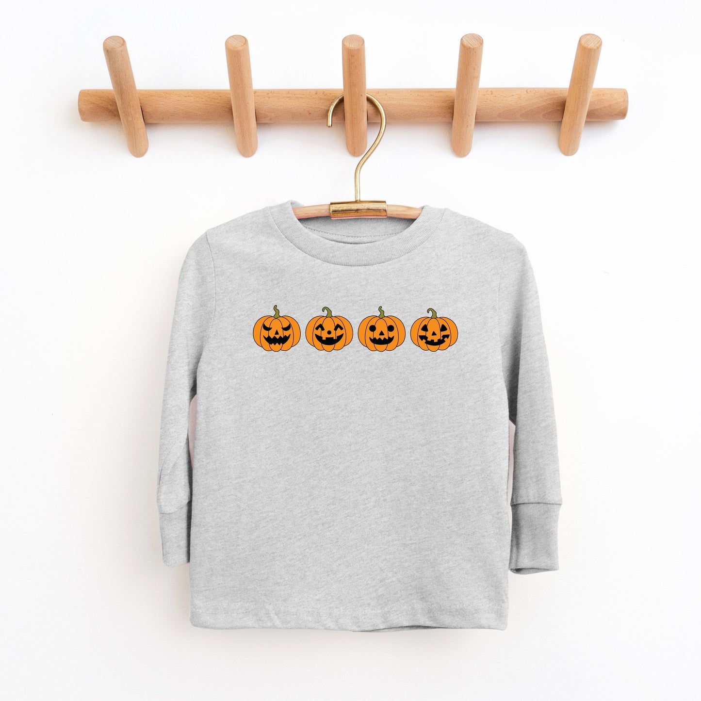 Four Pumpkins - Toddler Long Sleeve Graphic Tee and Youth Long Sleeve Graphic T-Shirt