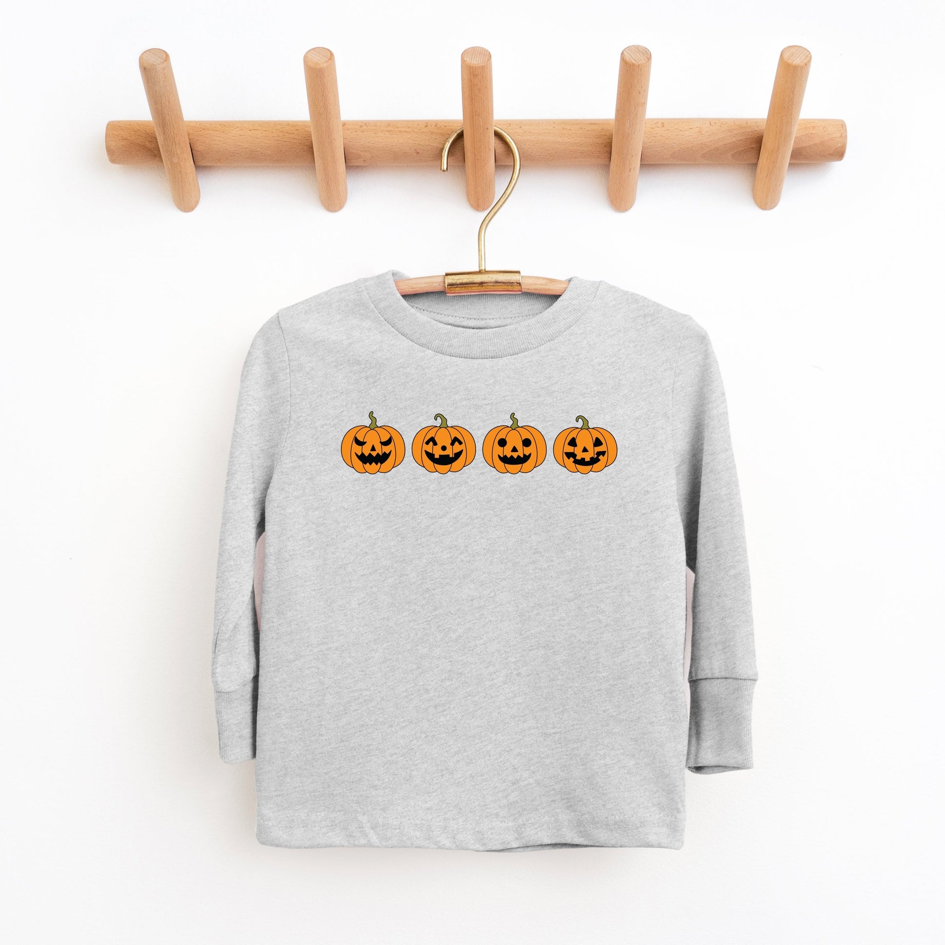 Four Pumpkins - Toddler Long Sleeve Graphic Tee and Youth Long Sleeve Graphic T-Shirt