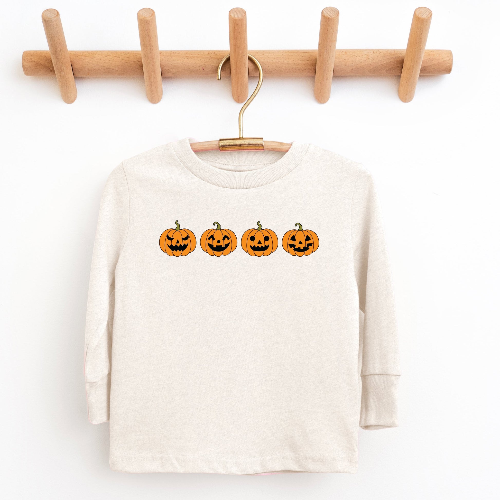 Four Pumpkins - Toddler Long Sleeve Graphic Tee and Youth Long Sleeve Graphic T-Shirt