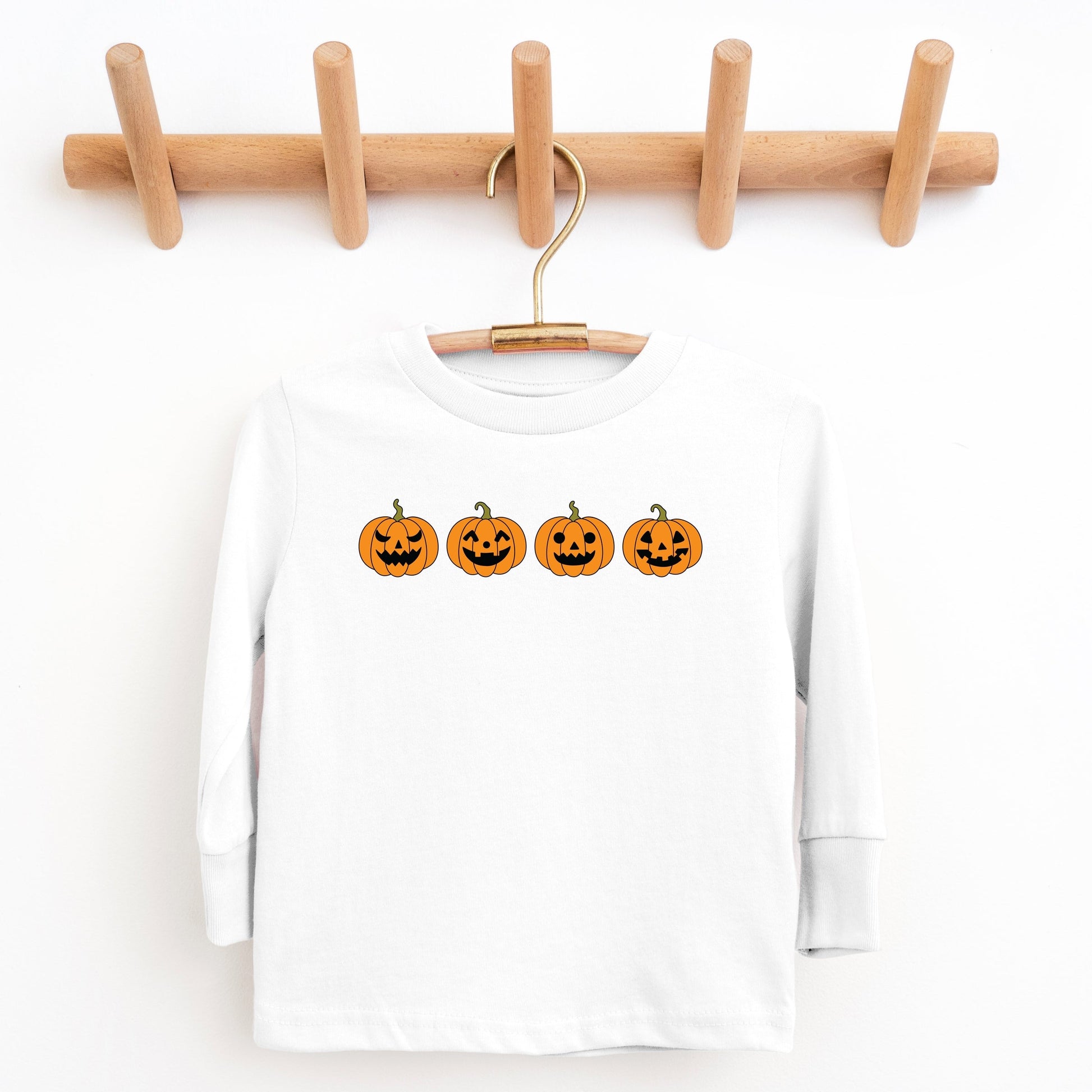 Four Pumpkins - Toddler Long Sleeve Graphic Tee and Youth Long Sleeve Graphic T-Shirt
