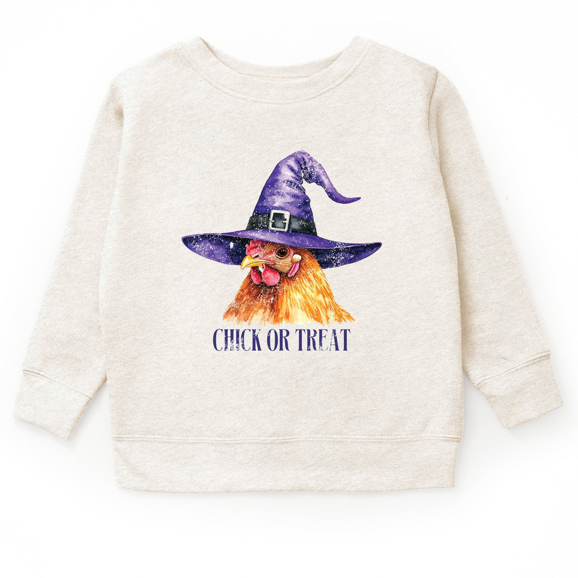 Chick Or Treat Watercolor Distressed - Toddler Graphic Sweatshirt and Youth Graphic Sweatshirt