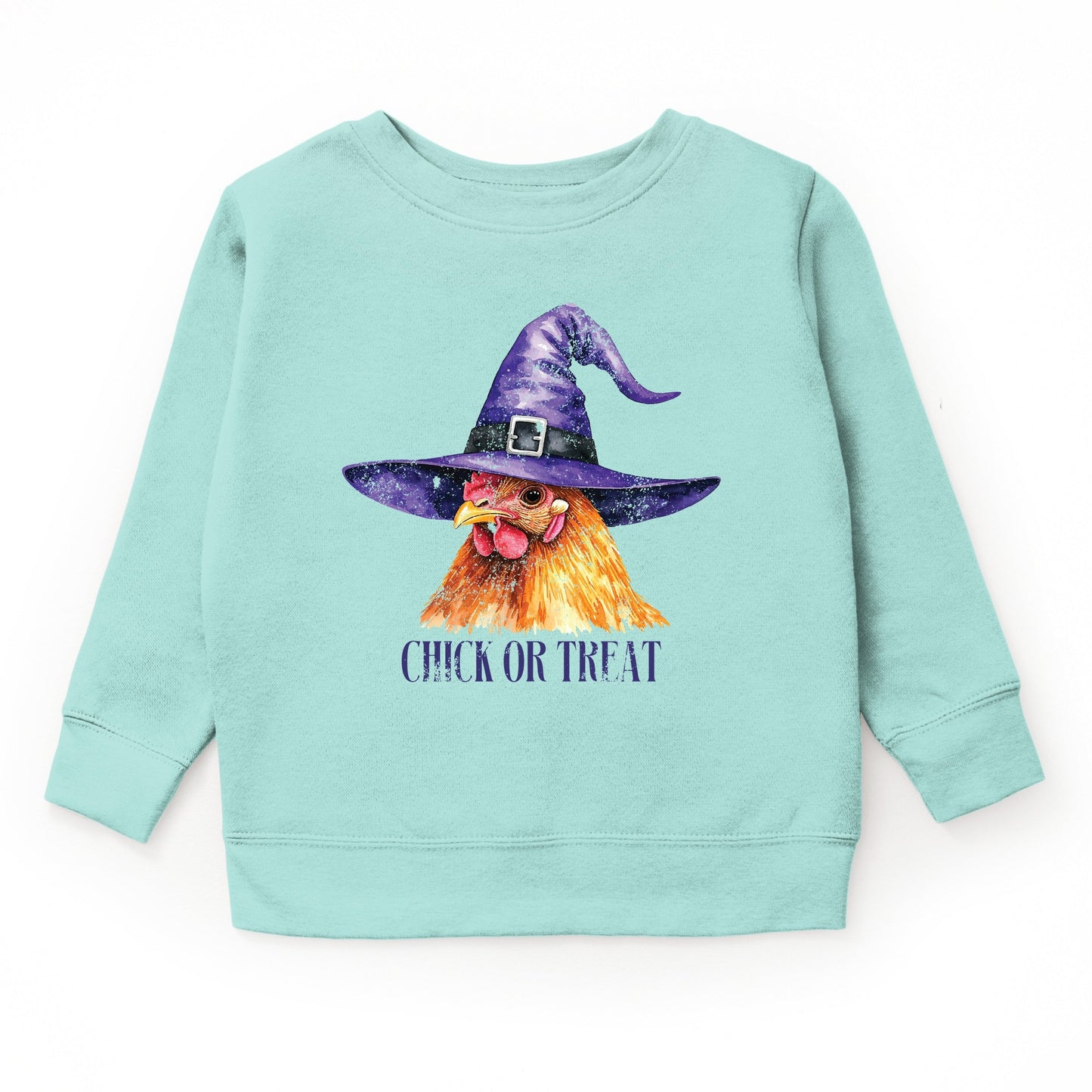 Chick Or Treat Watercolor Distressed - Toddler Graphic Sweatshirt and Youth Graphic Sweatshirt