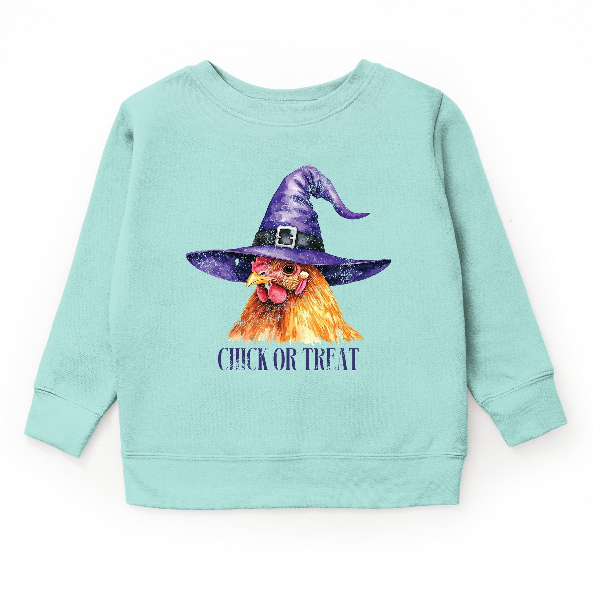 Chick Or Treat Watercolor Distressed - Toddler Graphic Sweatshirt and Youth Graphic Sweatshirt