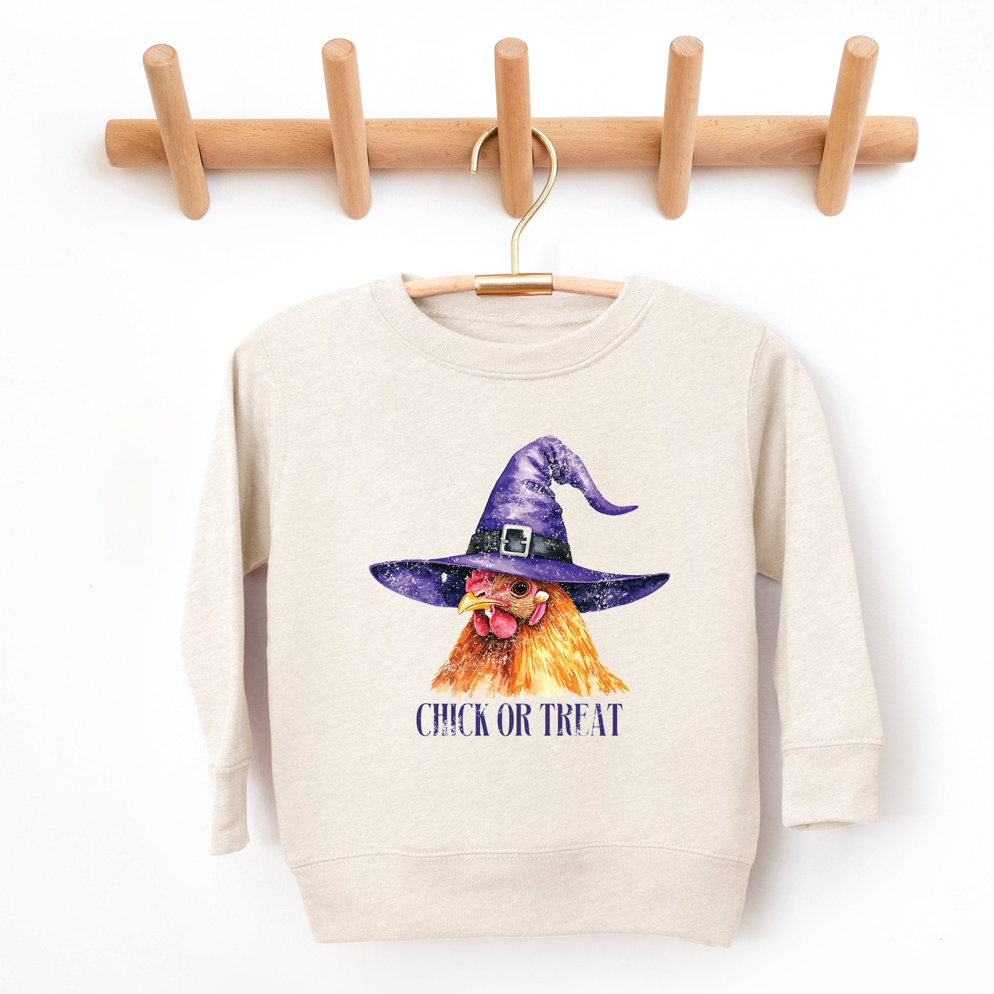 Chick Or Treat Watercolor Distressed - Toddler Graphic Sweatshirt and Youth Graphic Sweatshirt