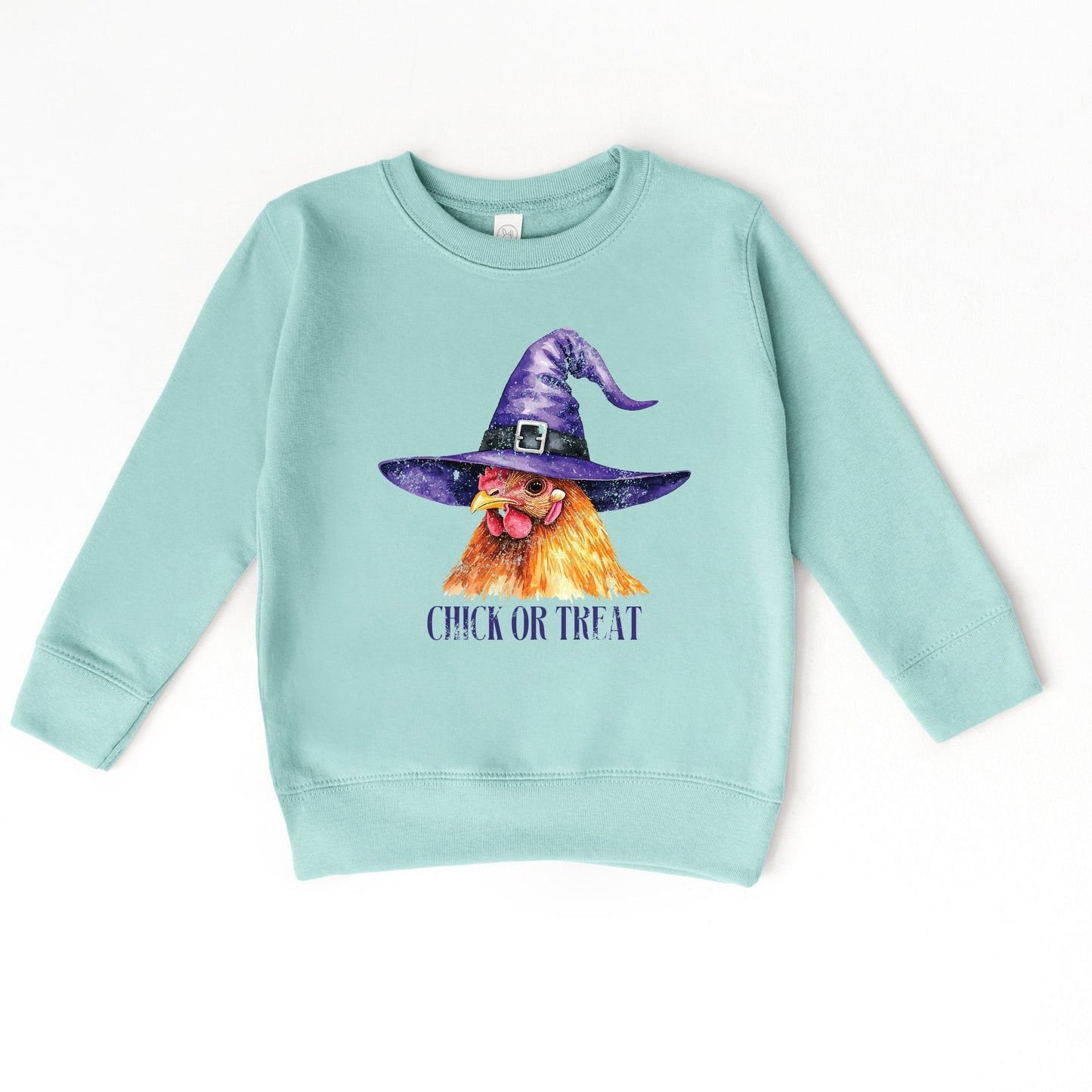 Chick Or Treat Watercolor Distressed - Toddler Graphic Sweatshirt and Youth Graphic Sweatshirt