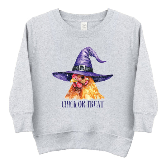 Chick Or Treat Watercolor Distressed - Toddler Graphic Sweatshirt and Youth Graphic Sweatshirt