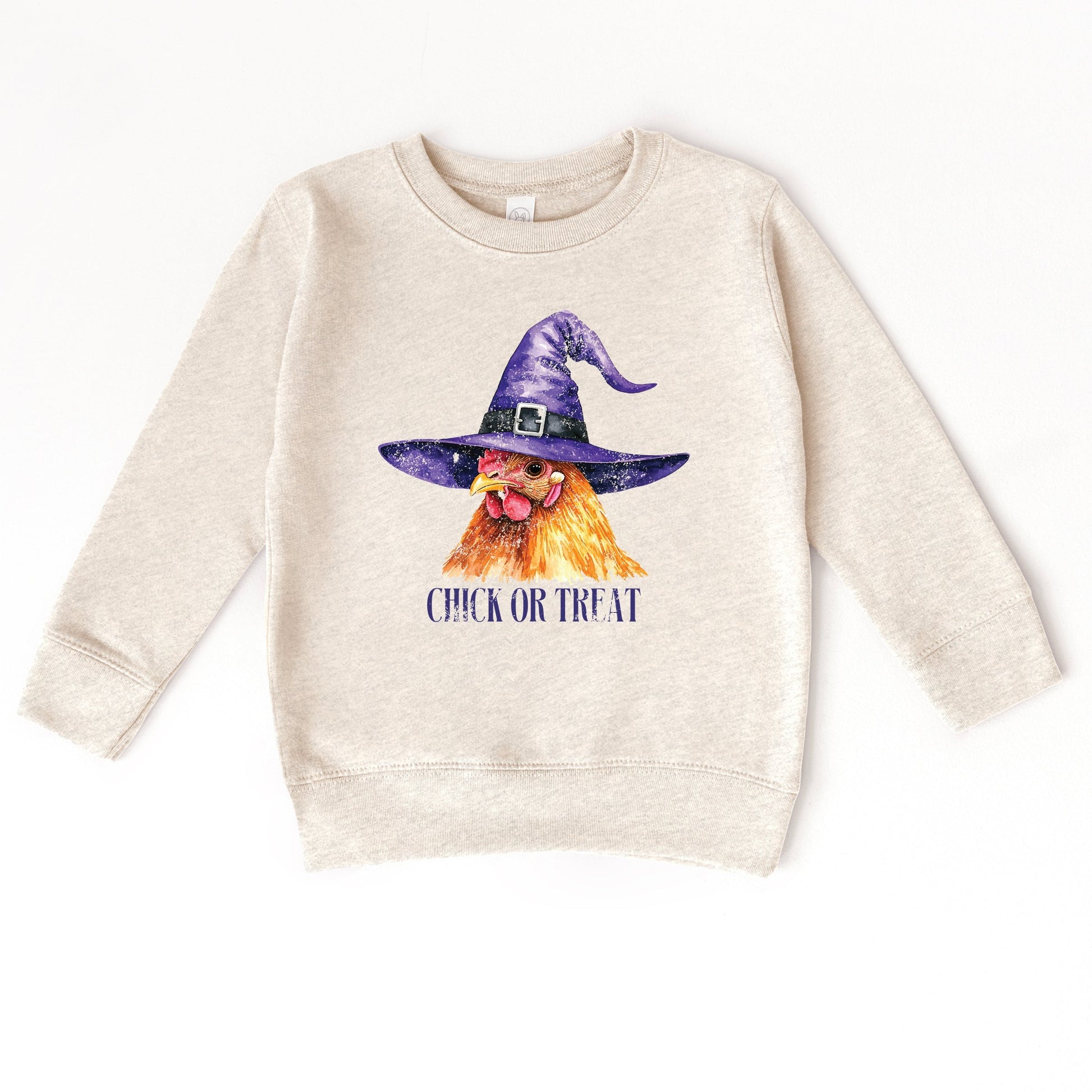 Chick Or Treat Watercolor Distressed - Toddler Graphic Sweatshirt and Youth Graphic Sweatshirt