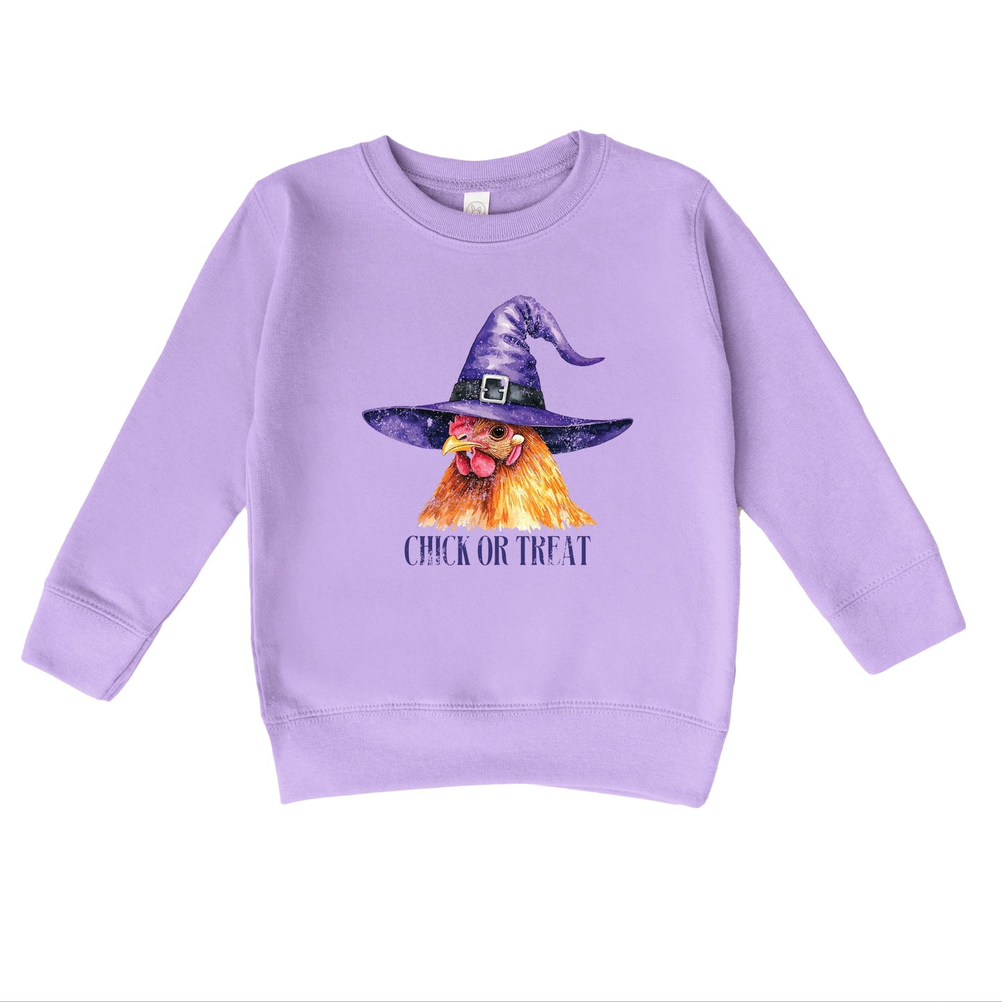 Chick Or Treat Watercolor Distressed - Toddler Graphic Sweatshirt and Youth Graphic Sweatshirt