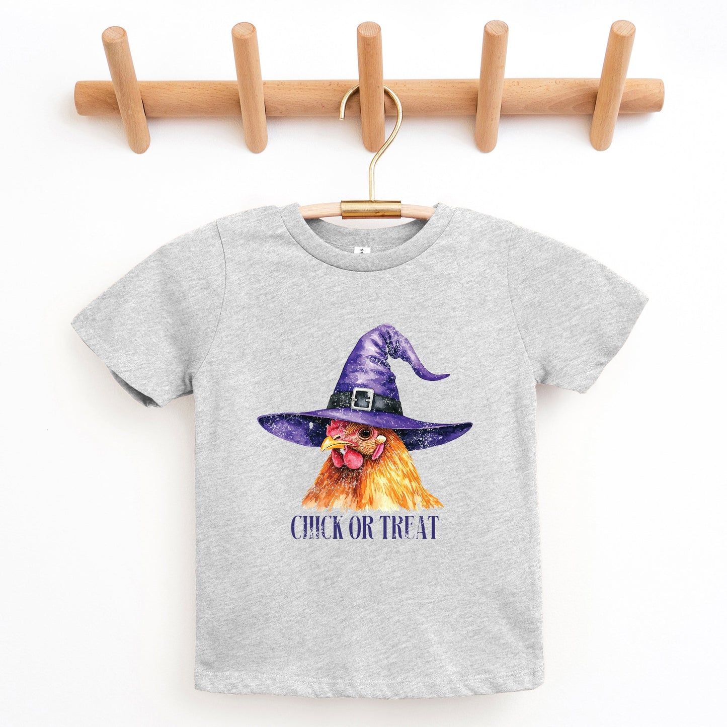 Chick Or Treat Watercolor Distressed - Youth Short Sleeve Graphic T-Shirt and Toddler Short Sleeve Graphic T-Shirt