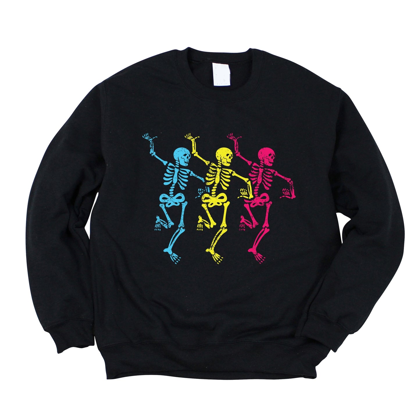 Three Skeletons Dancing Neon - Women's Graphic Sweatshirt