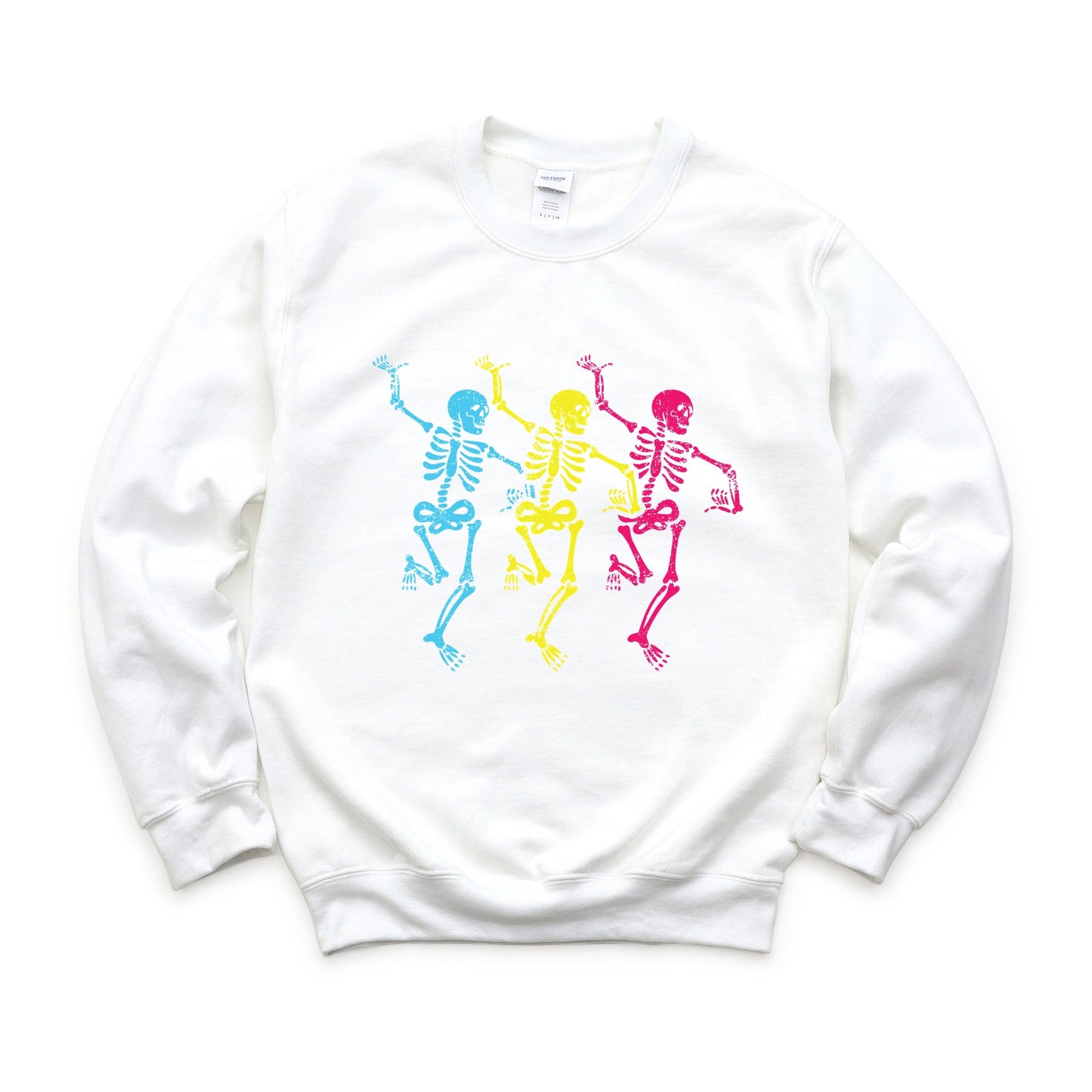 Three Skeletons Dancing Neon - Women's Graphic Sweatshirt