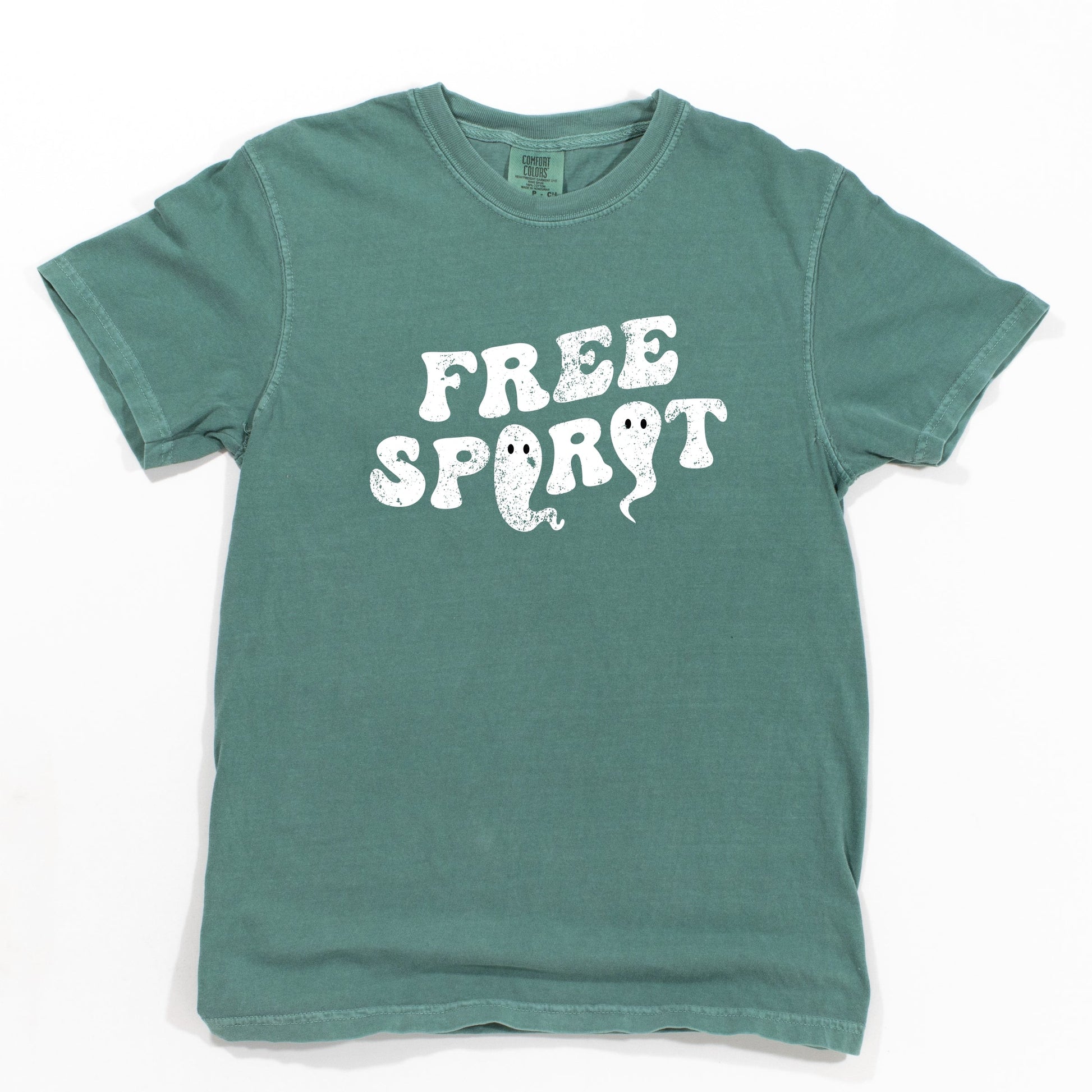 Free Spirit Ghost Distressed - Women's Garment Dyed Graphic T-Shirt