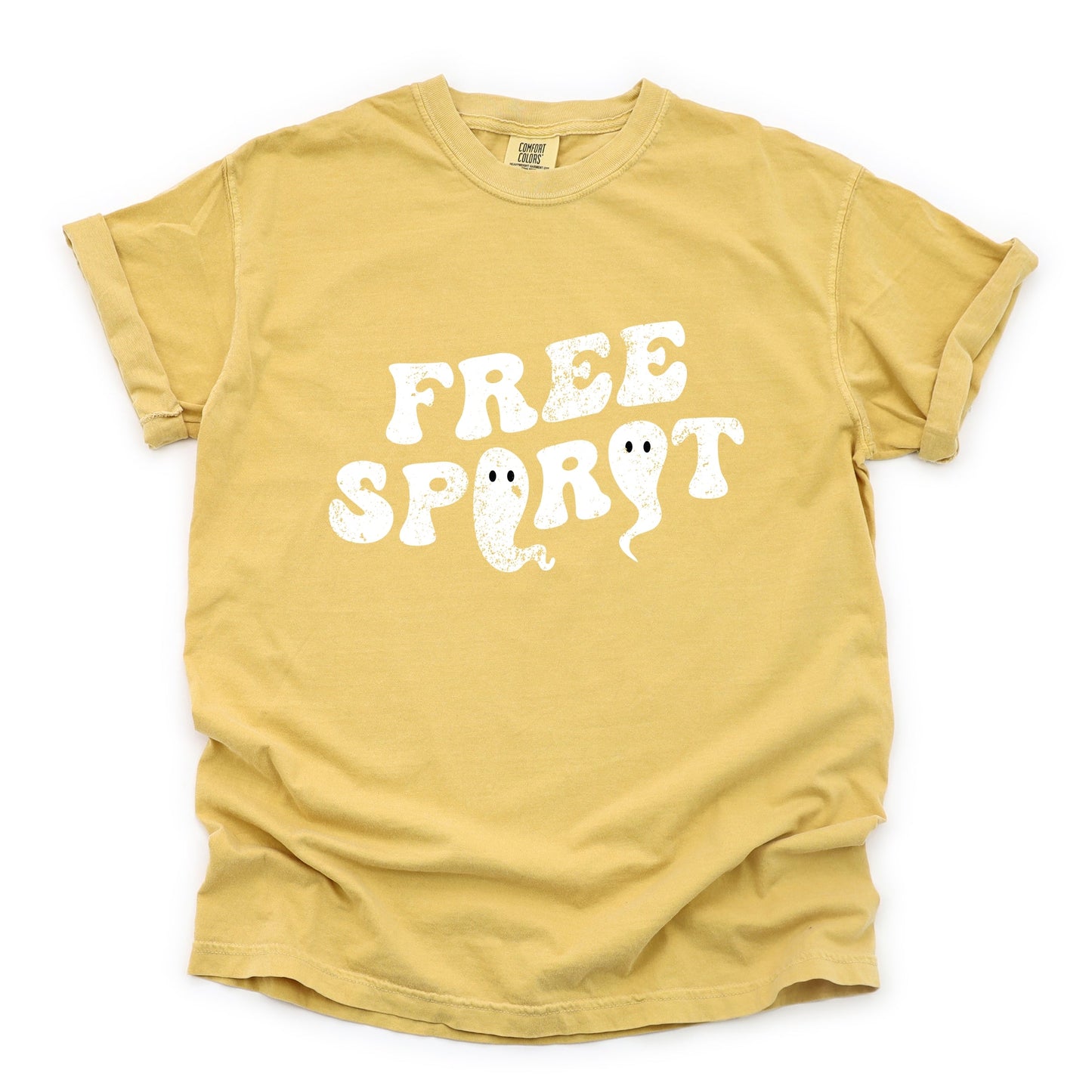 Free Spirit Ghost Distressed - Women's Garment Dyed Graphic T-Shirt