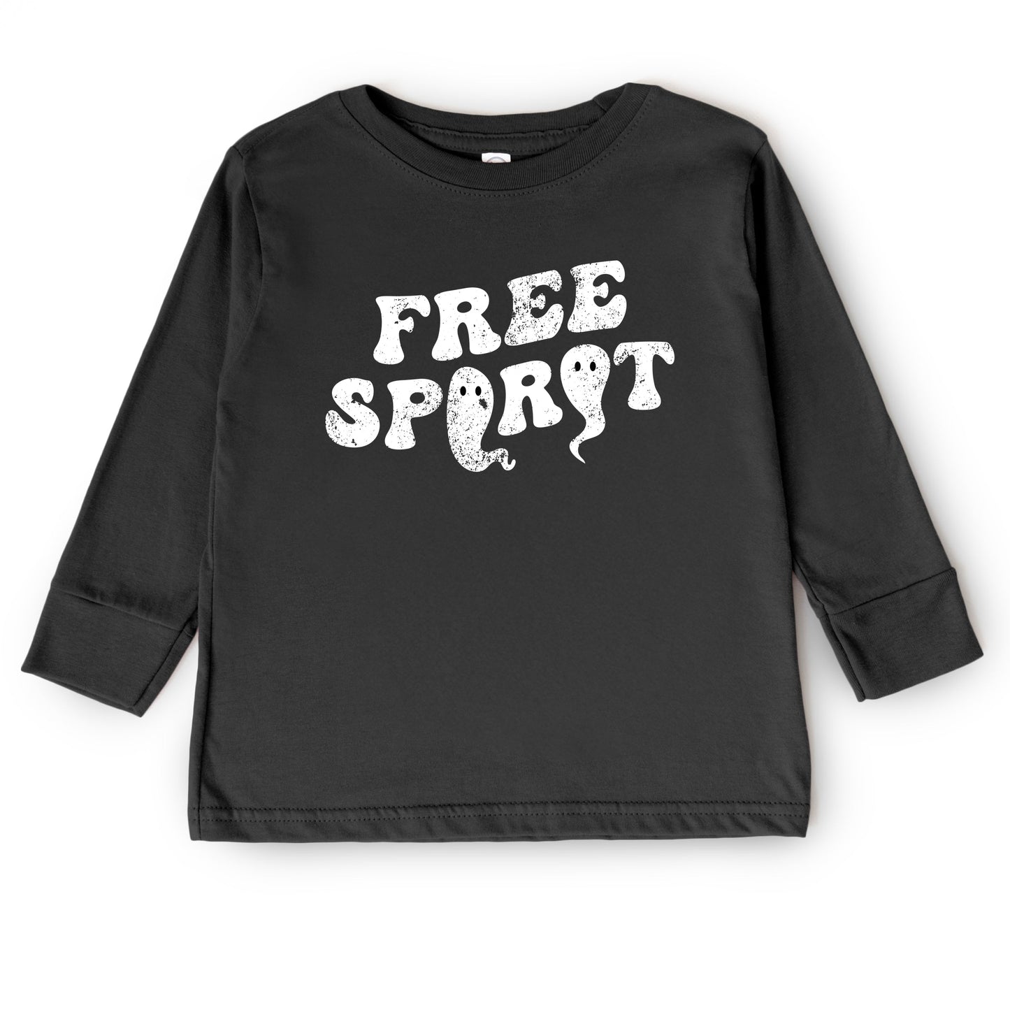 Free Spirit Ghost Distressed  - Toddler Long Sleeve Graphic Tee