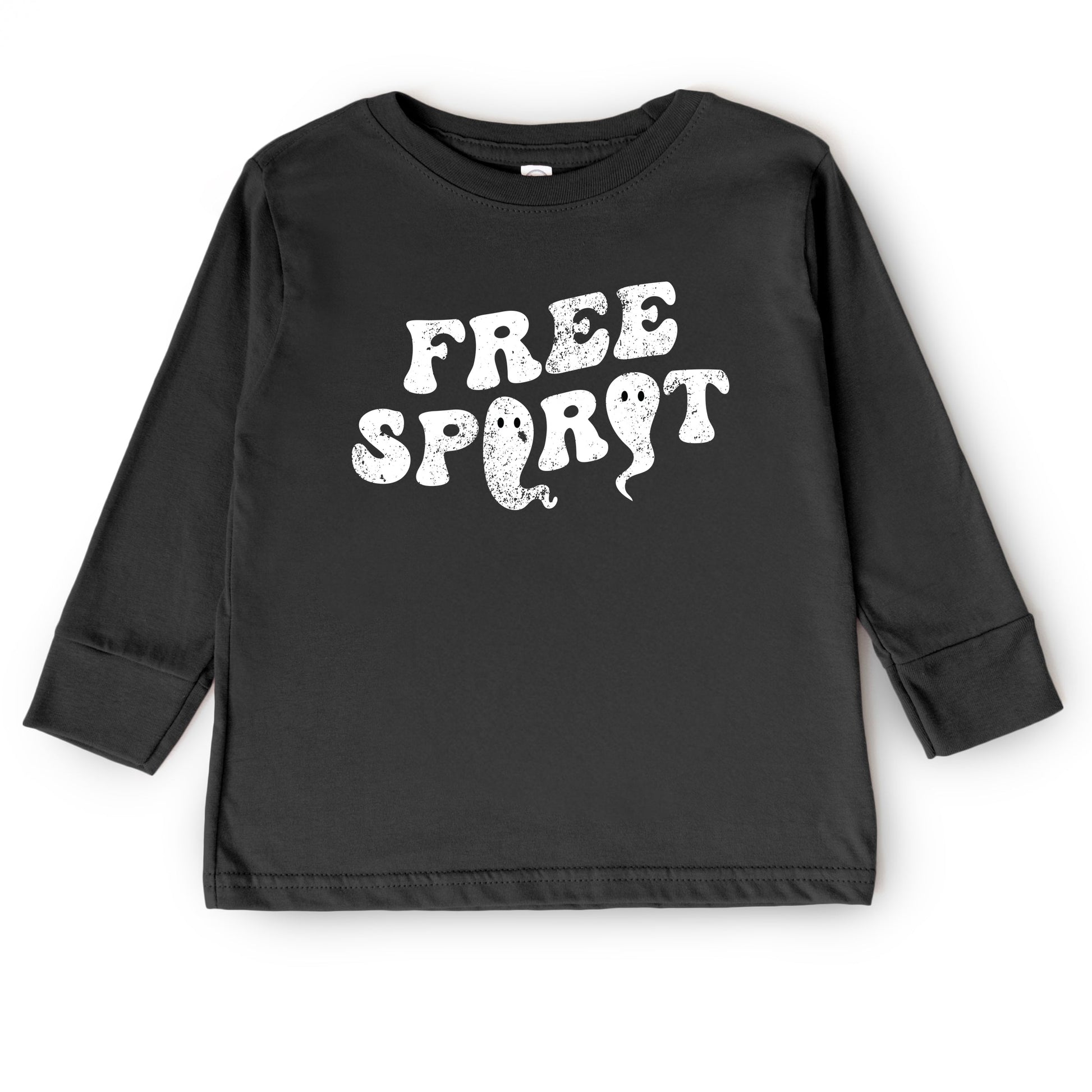 Free Spirit Ghost Distressed  - Toddler Long Sleeve Graphic Tee