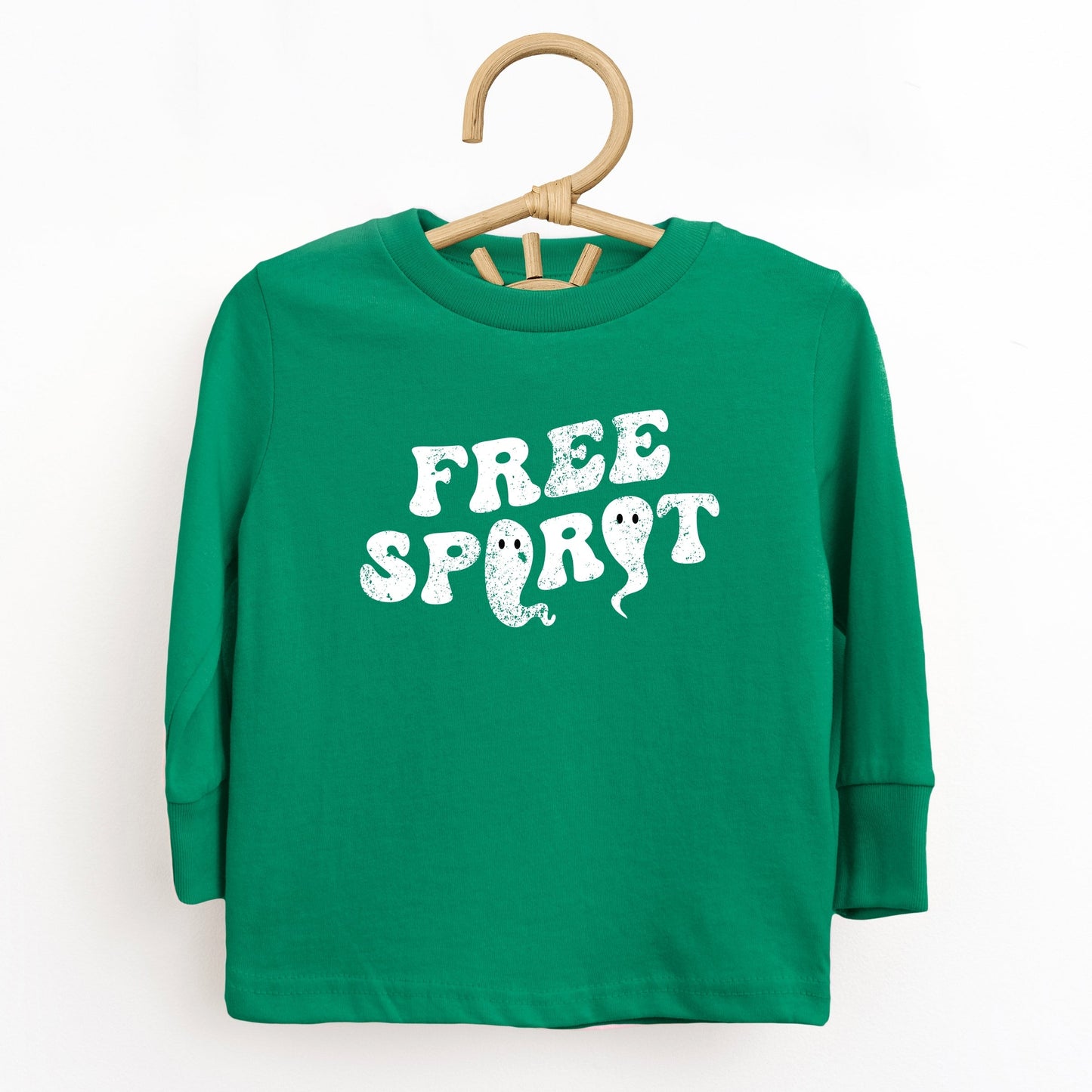 Free Spirit Ghost Distressed  - Toddler Long Sleeve Graphic Tee