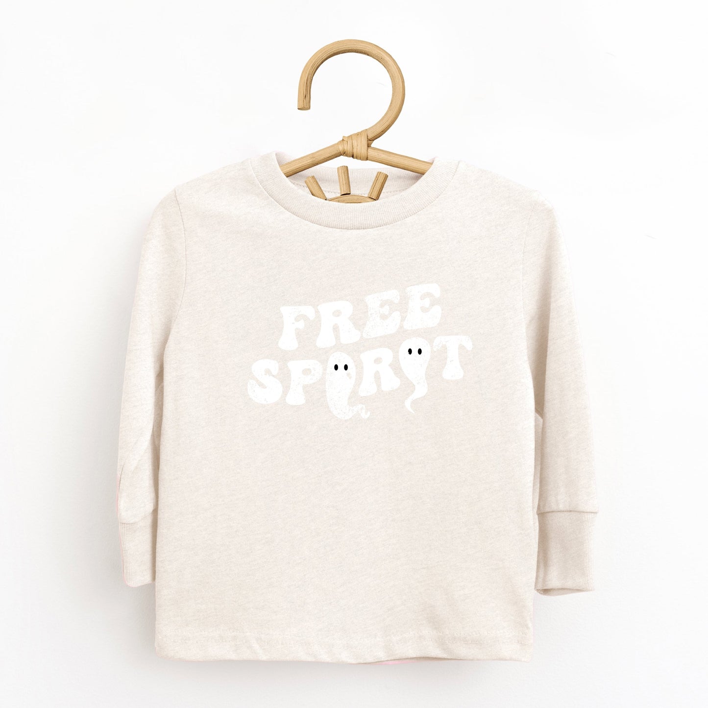 Free Spirit Ghost Distressed  - Toddler Long Sleeve Graphic Tee