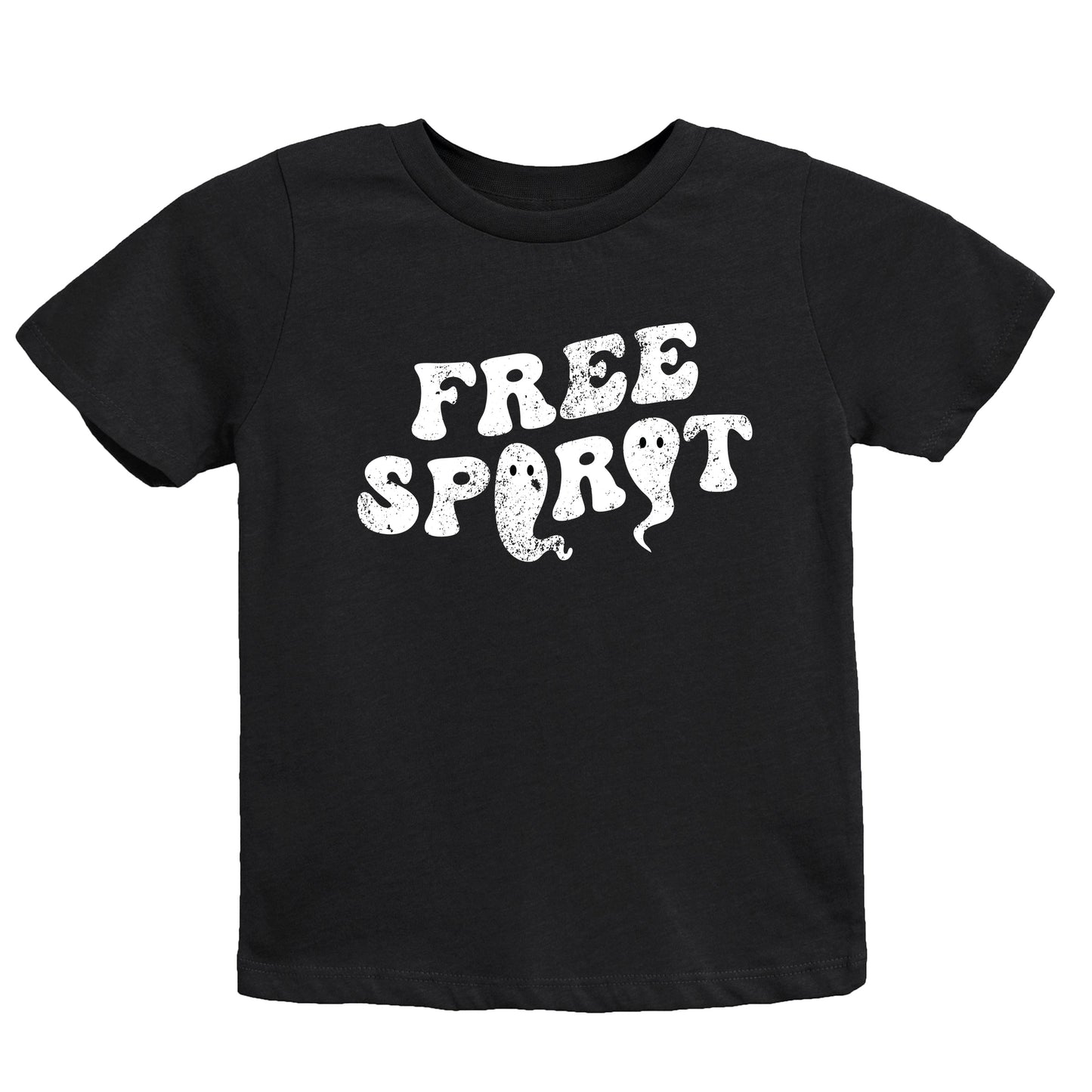 Free Spirit Ghost Distressed  - Youth Short Sleeve Graphic T-Shirt
