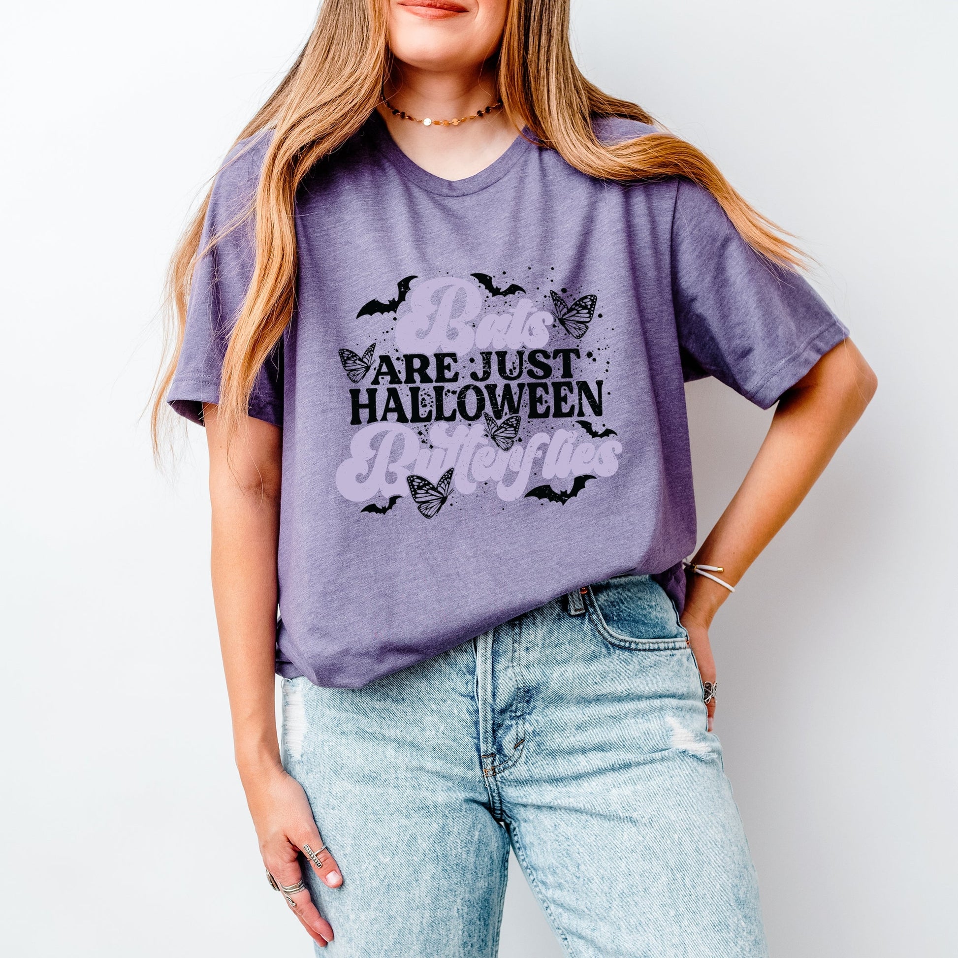 Bats Are Just Halloween Butterflies - Womens Short Sleeve Tee