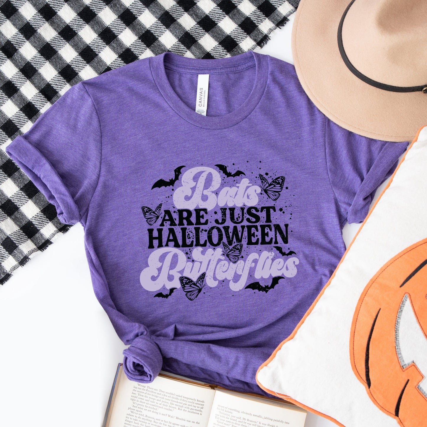 Bats Are Just Halloween Butterflies - Womens Short Sleeve Tee