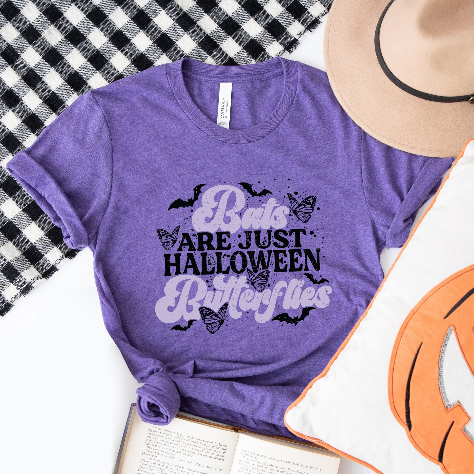 Bats Are Just Halloween Butterflies - Womens Short Sleeve Tee