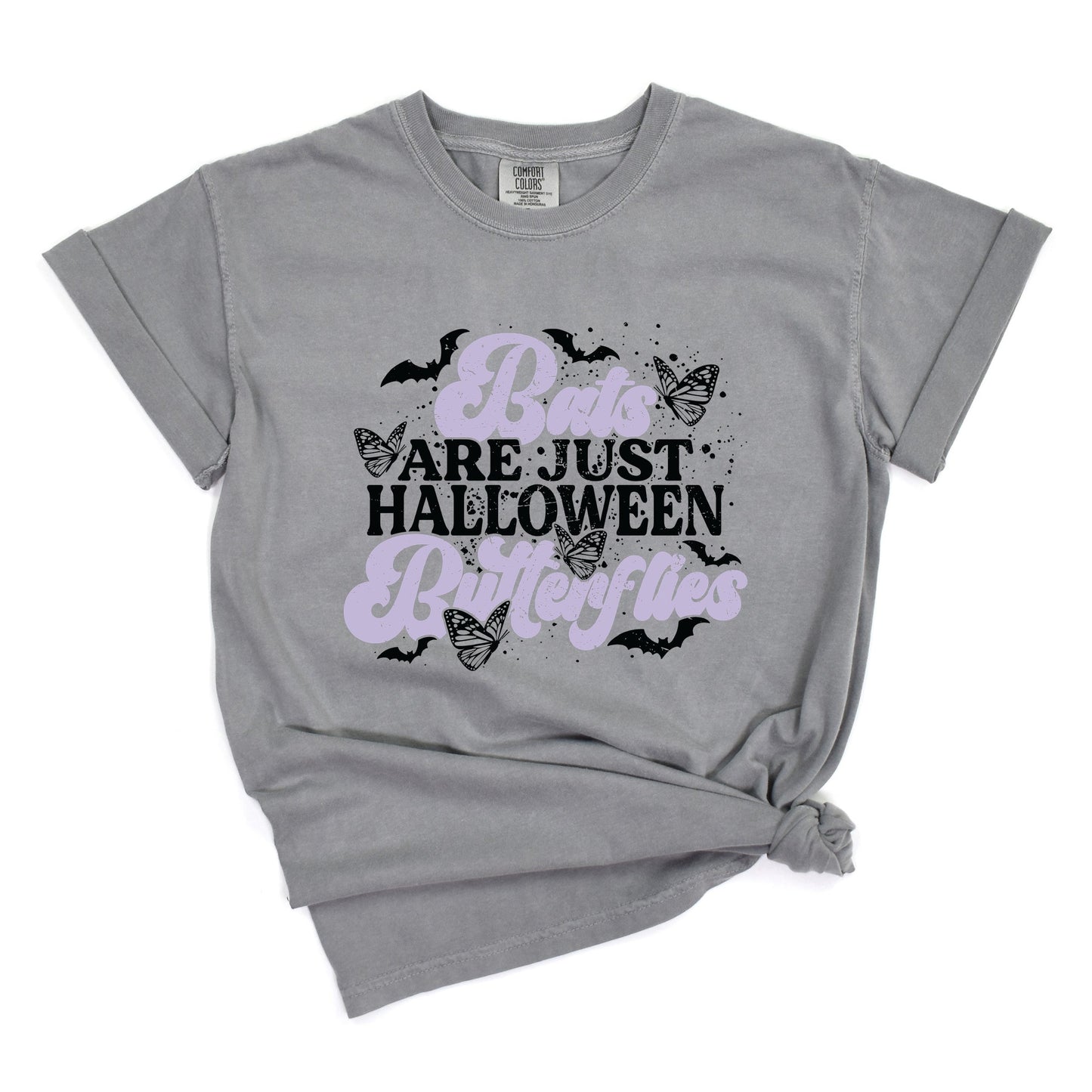 Bats Are Just Halloween Butterflies - Womens Garment Dyed Tee