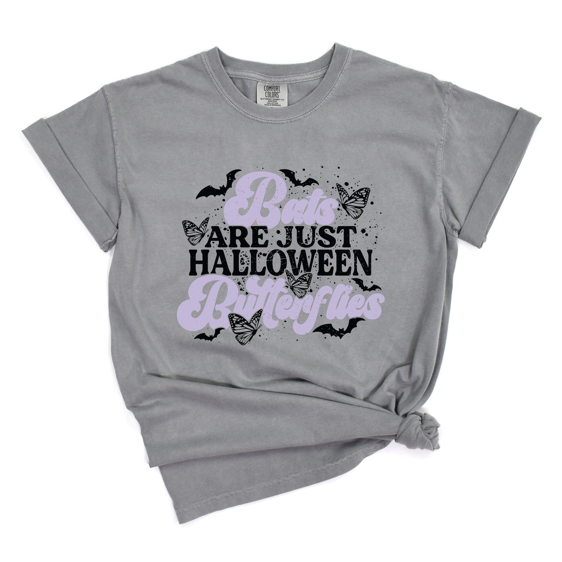 Bats Are Just Halloween Butterflies - Womens Garment Dyed Tee