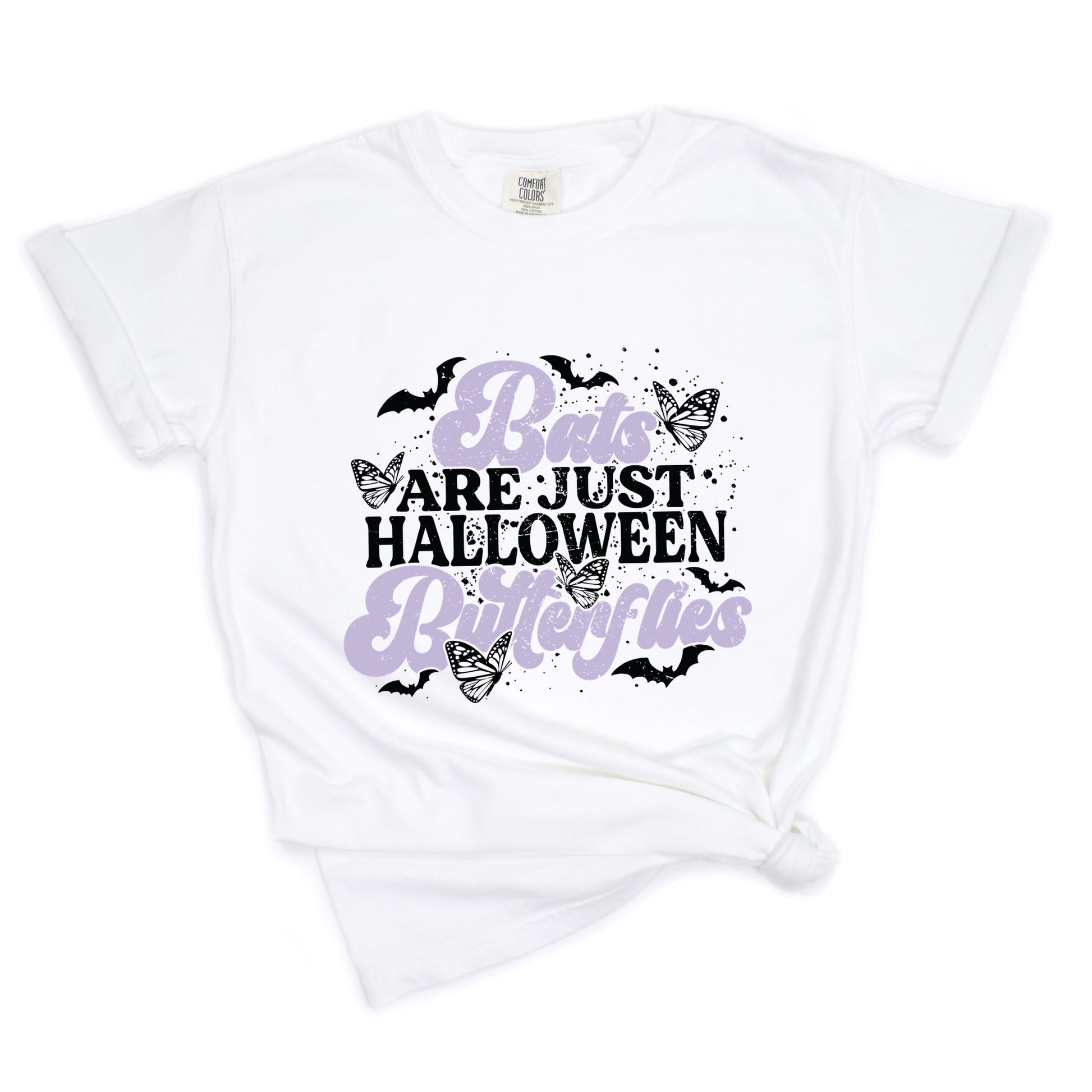 Bats Are Just Halloween Butterflies - Womens Garment Dyed Tee