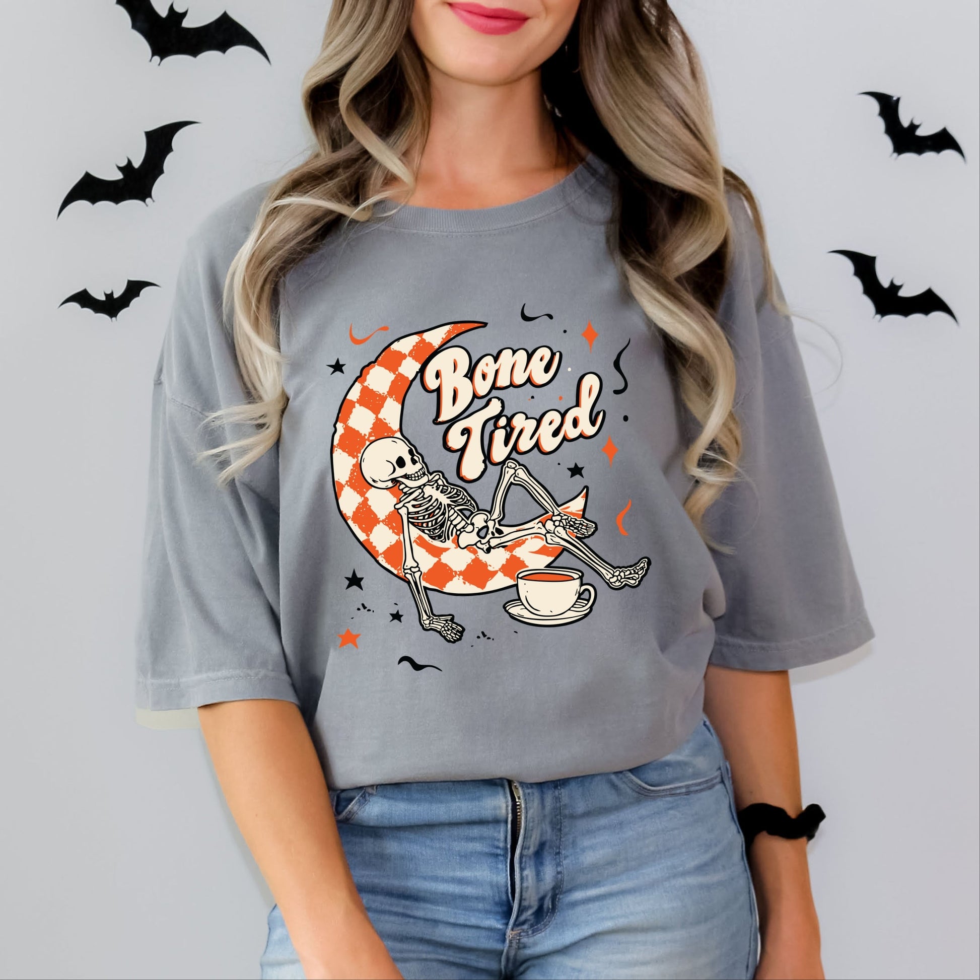Bone Tired Moon - Womens Garment Dyed Tee
