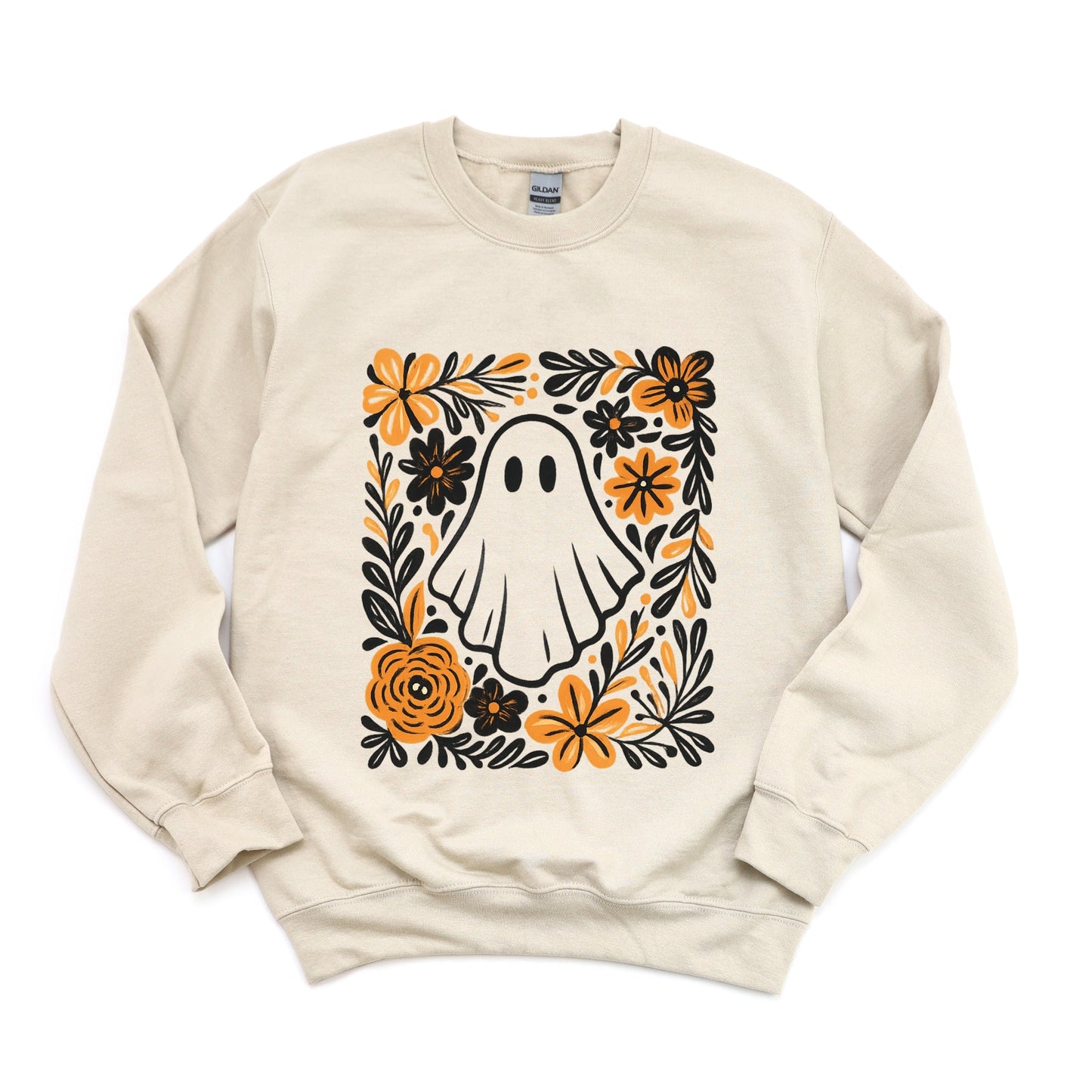 Ghost Floral Orange - Women's Sweatshirt
