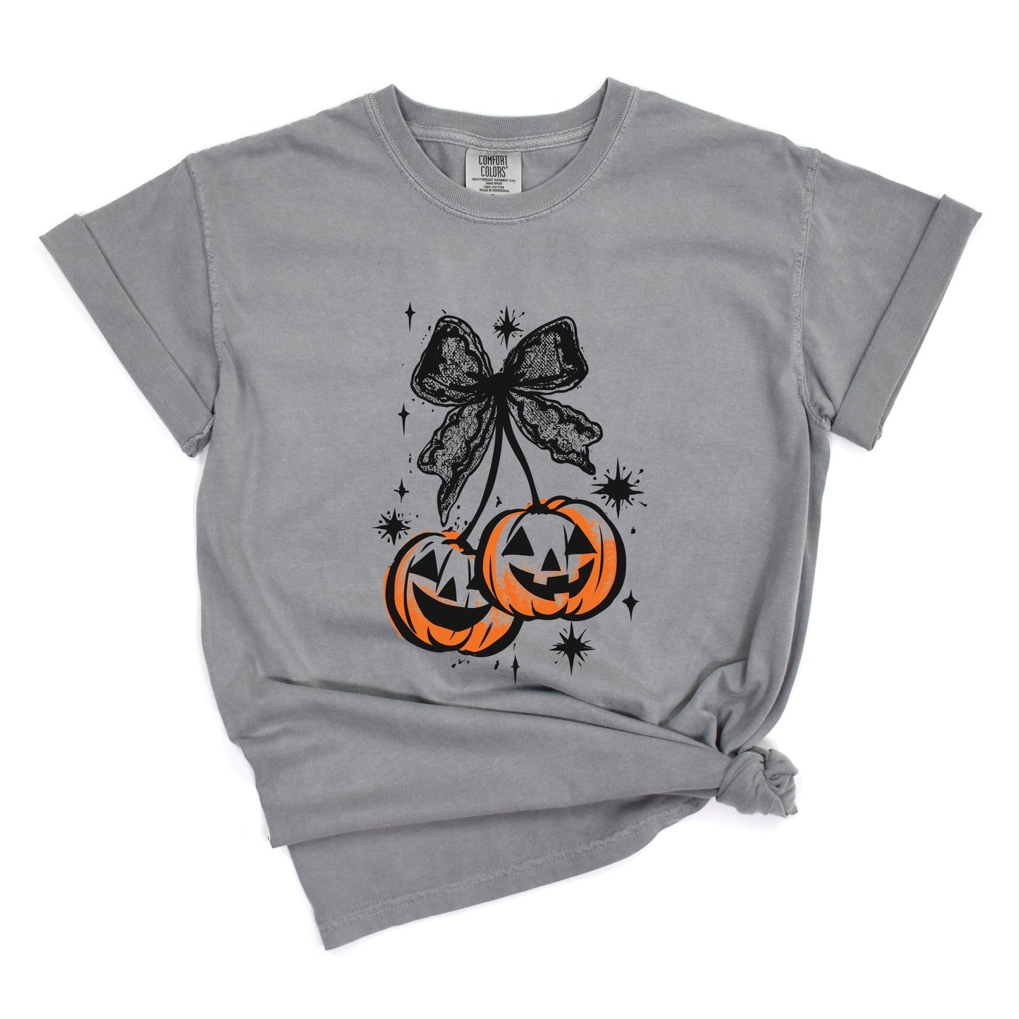 Coquette Pumpkin Cherries - Women's Garment Dyed Tee