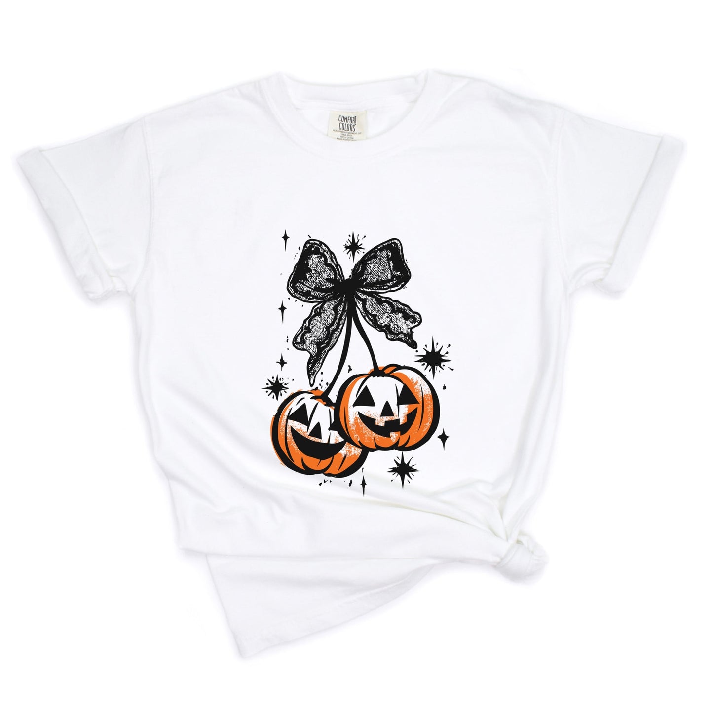 Coquette Pumpkin Cherries - Women's Garment Dyed Tee