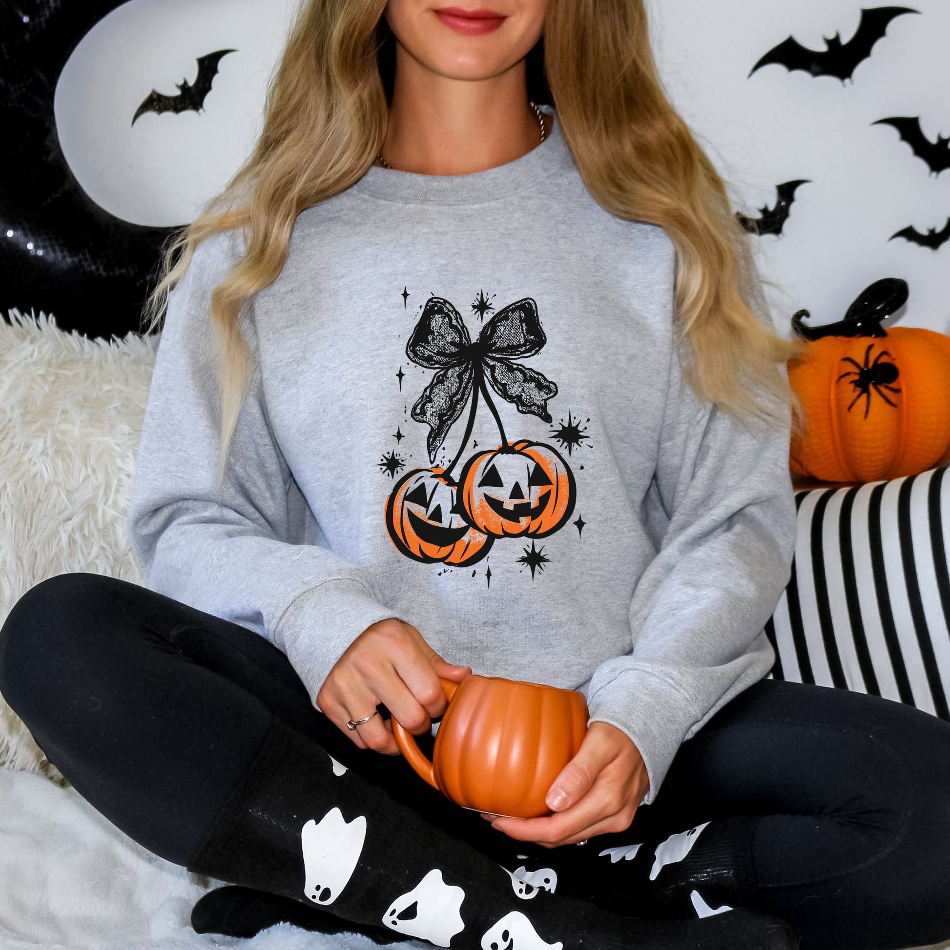 Coquette Pumpkin Cherries -  Womens Sweatshirt