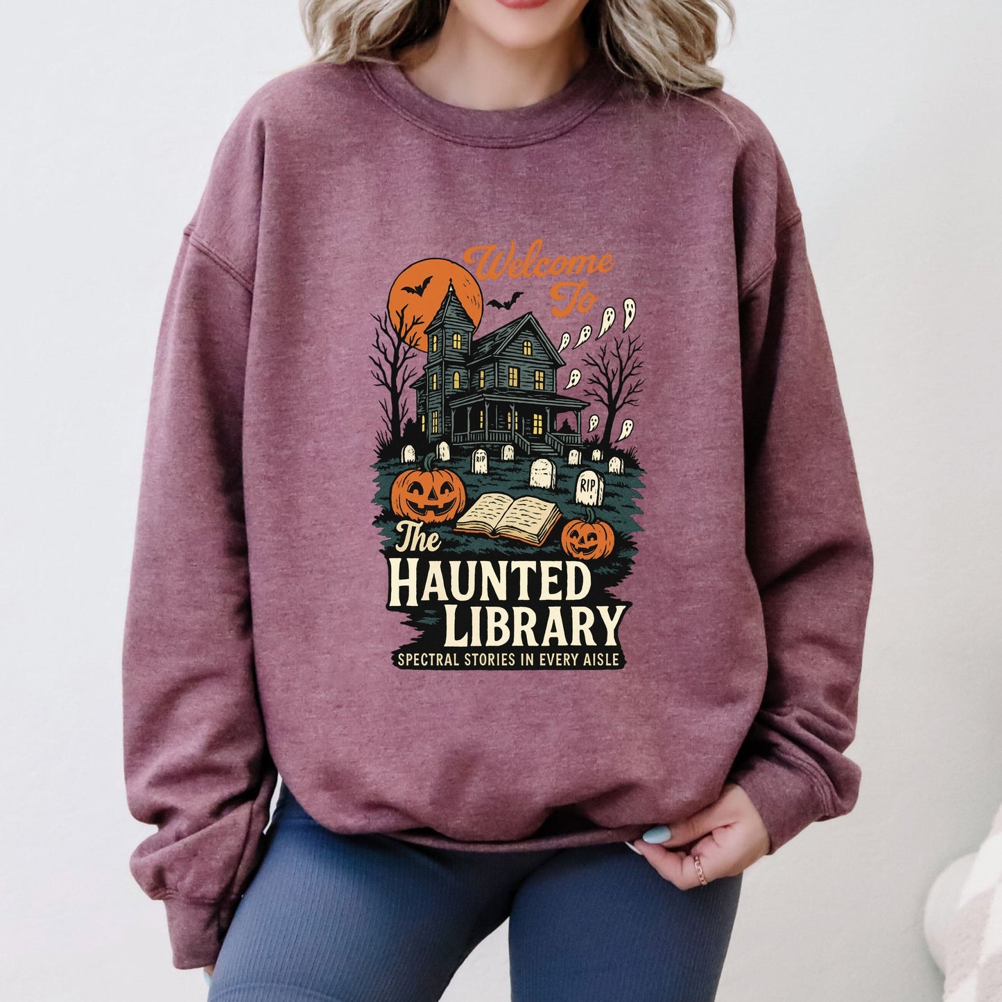 The Haunted Library -  Womens Sweatshirt