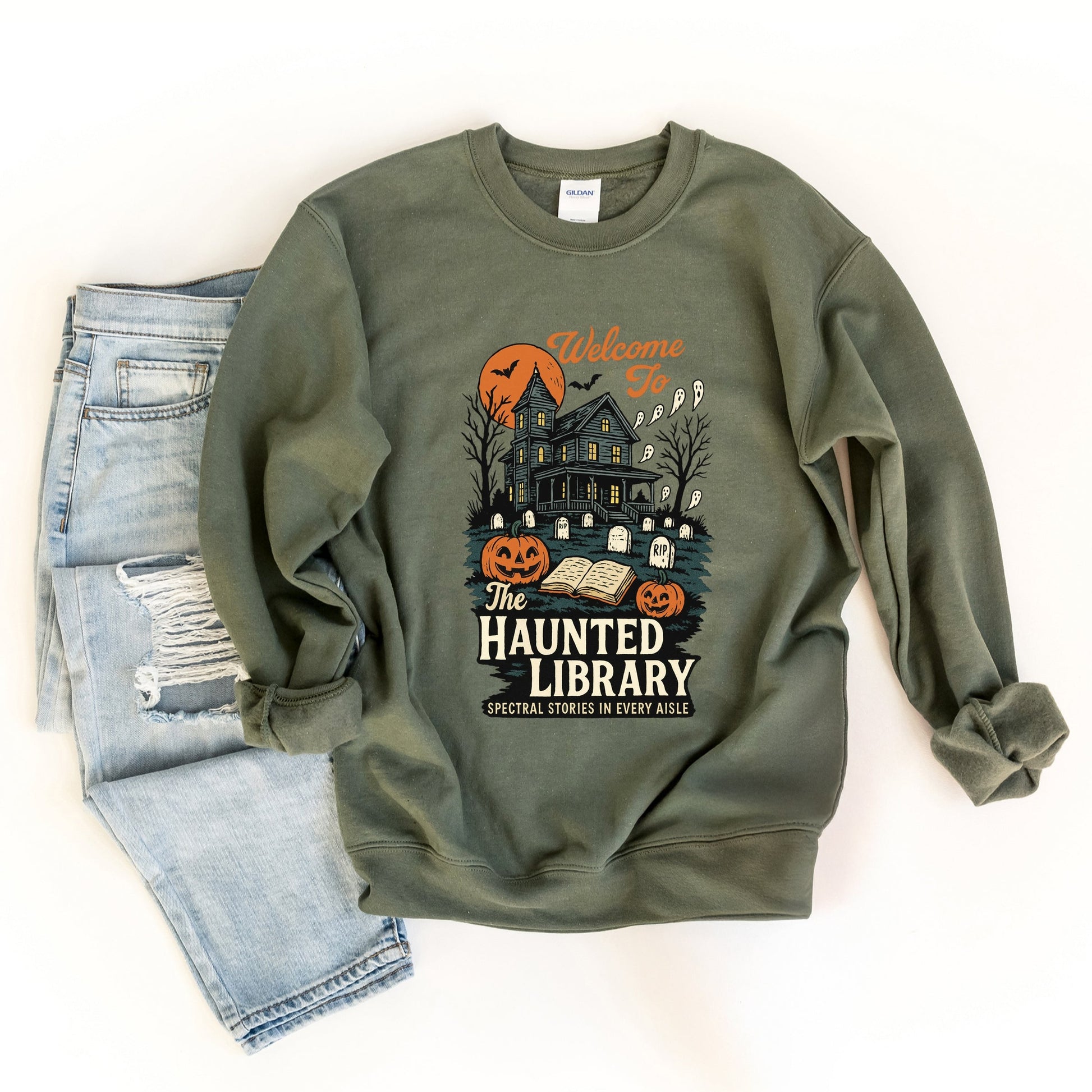 The Haunted Library -  Womens Sweatshirt
