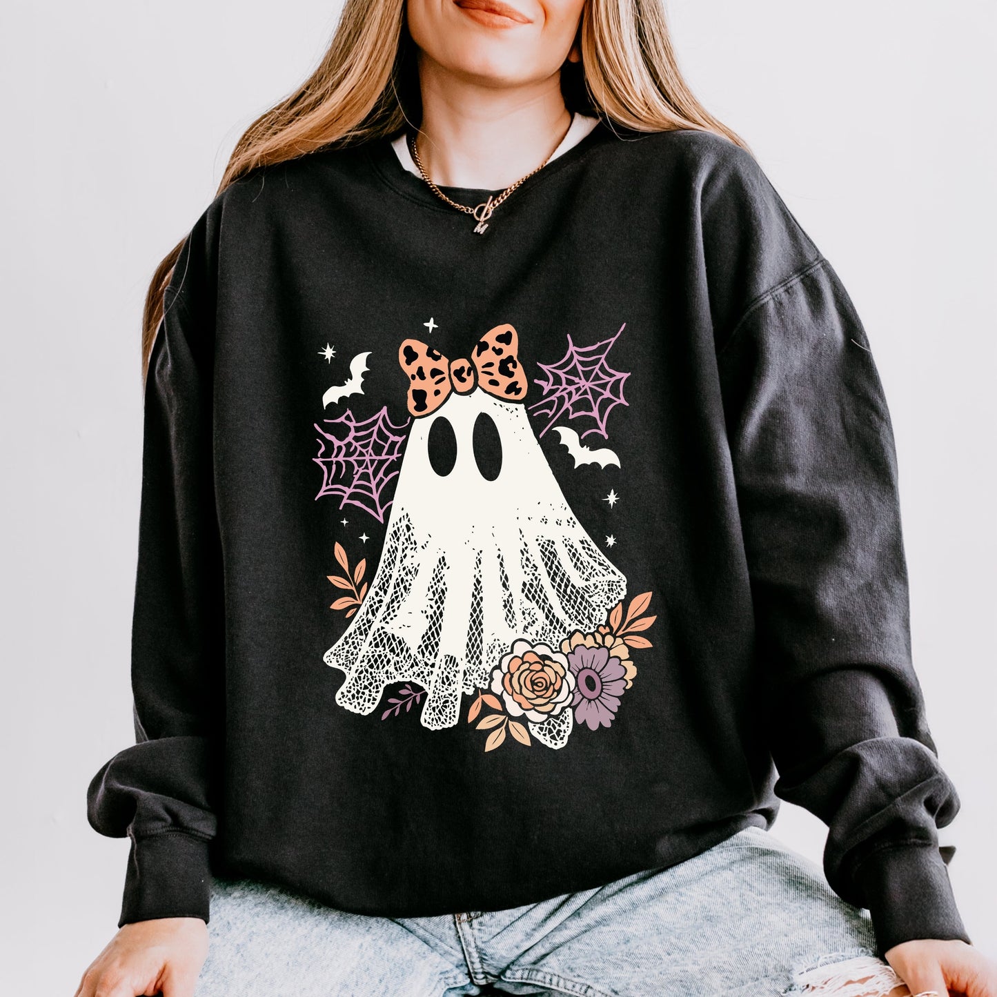 Coquette Ghost Roses - Women's Lightweight Garment Dyed Sweatshirt