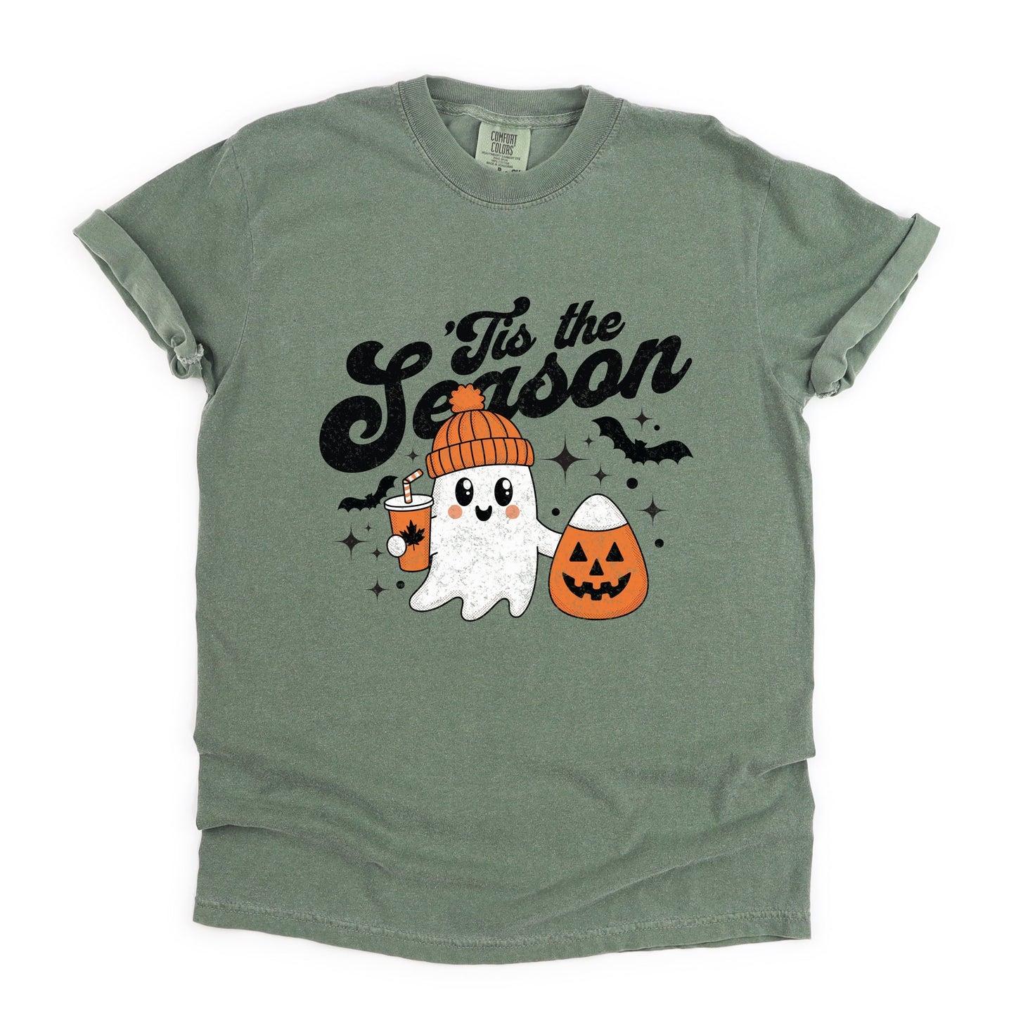 Tis The Season Ghost Retro - Women's Garment Dyed Tee