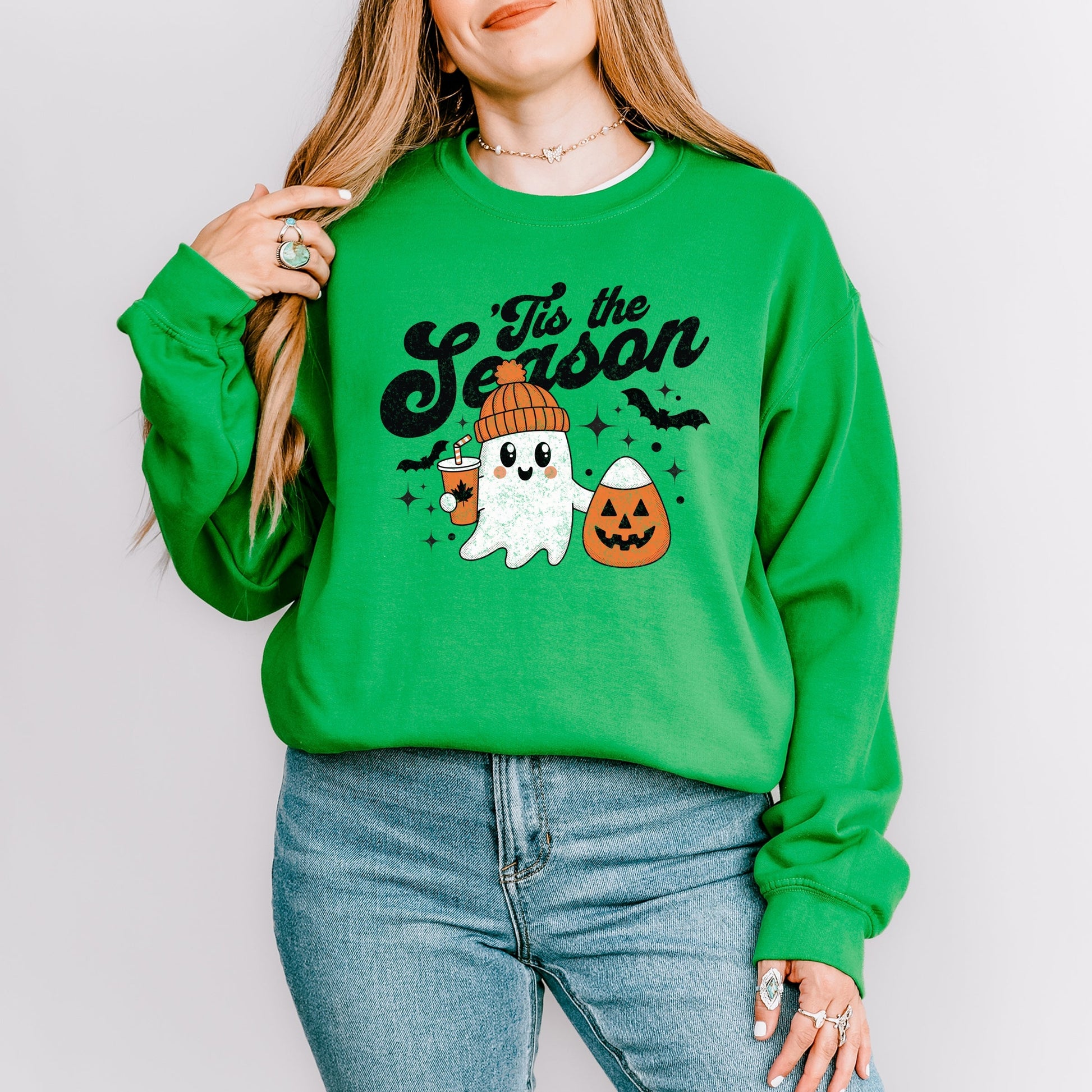 Tis The Season Ghost Retro -  Womens Sweatshirt
