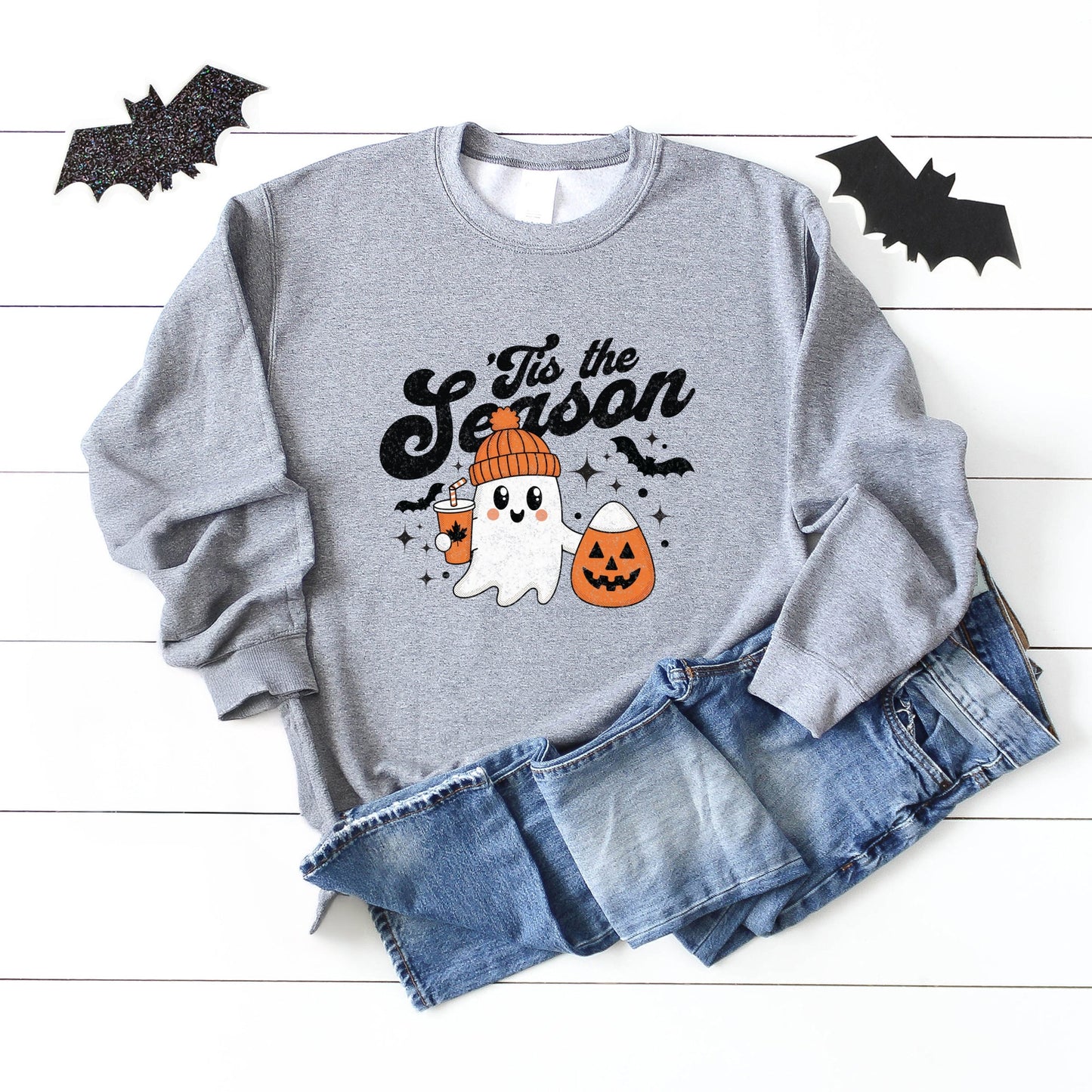 Tis The Season Ghost Retro -  Womens Sweatshirt
