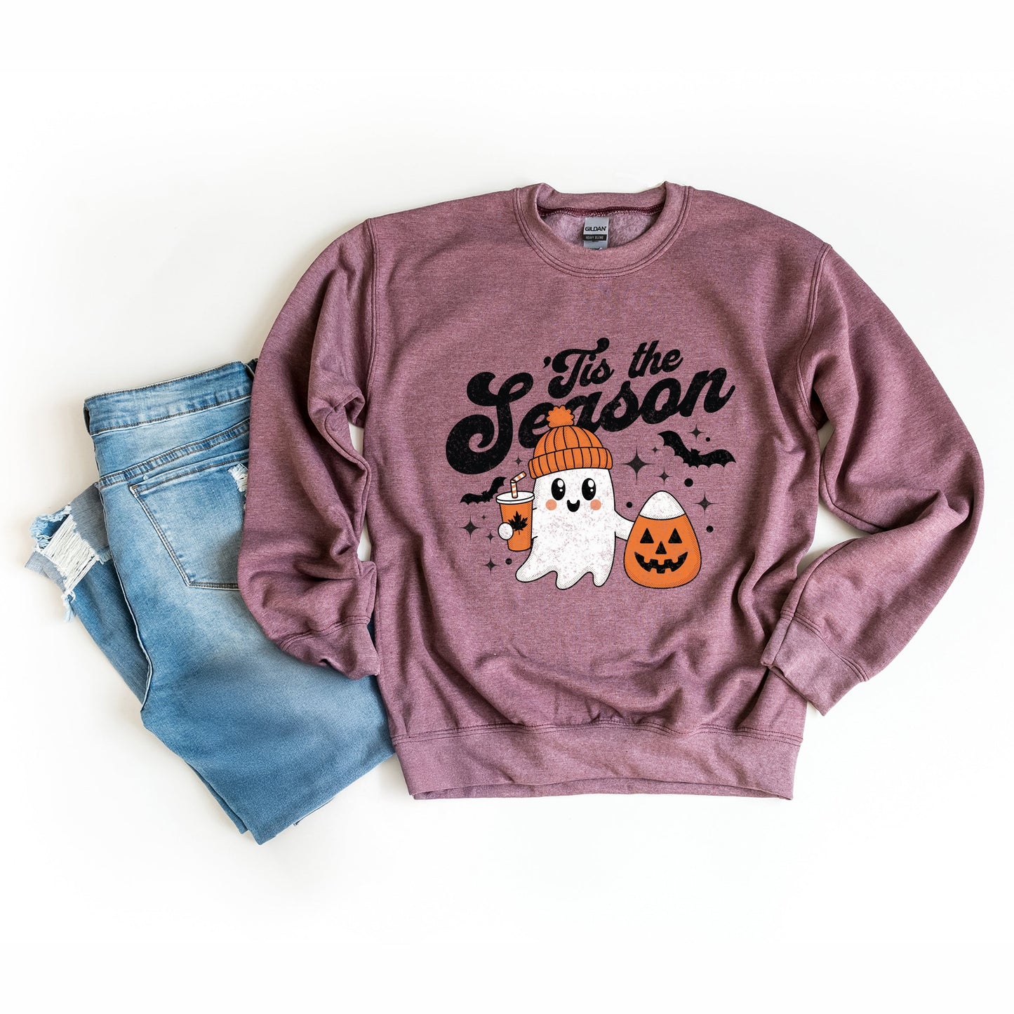 Tis The Season Ghost Retro -  Womens Sweatshirt