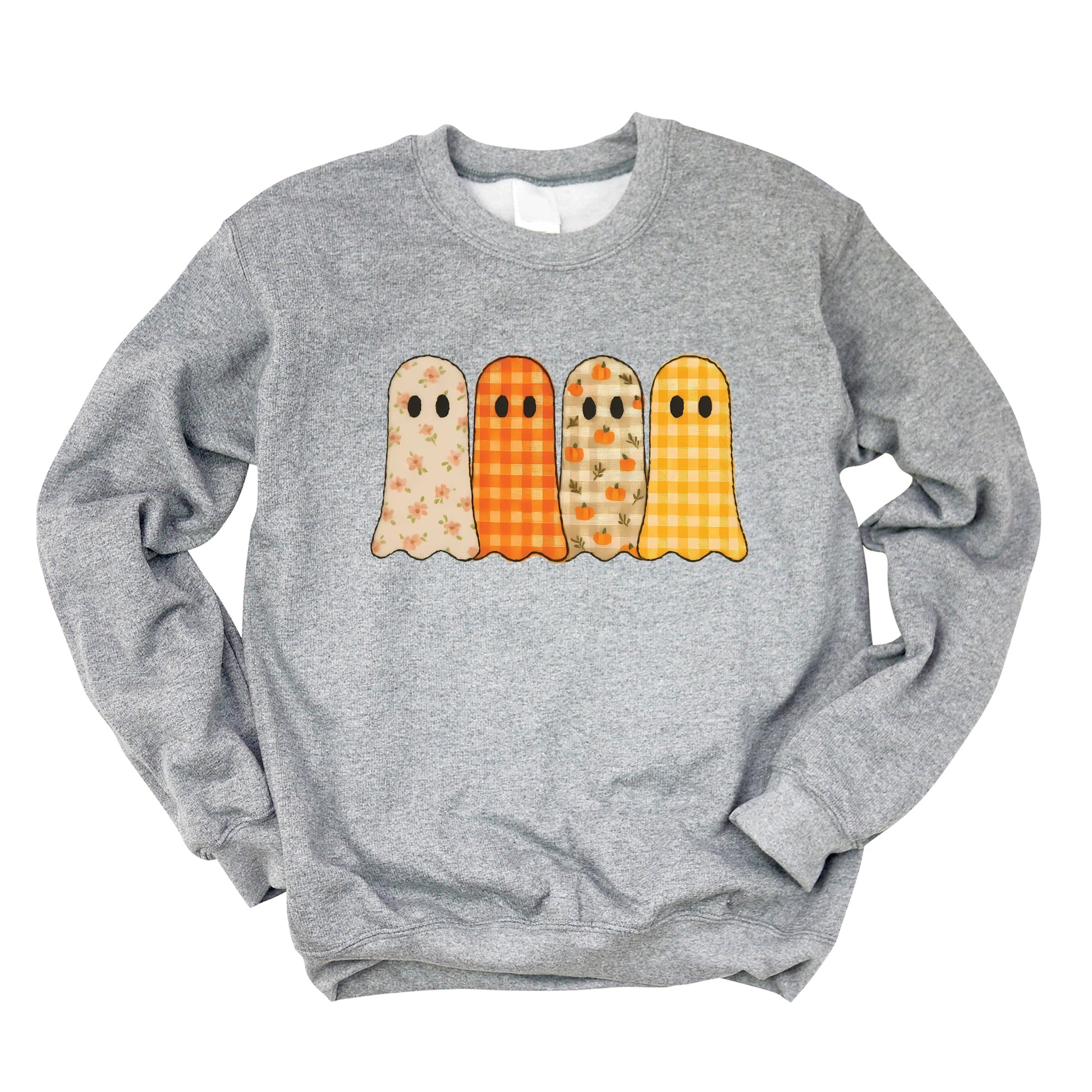 Four Ghosts Checkered Quilted Printed -  Womens Sweatshirt