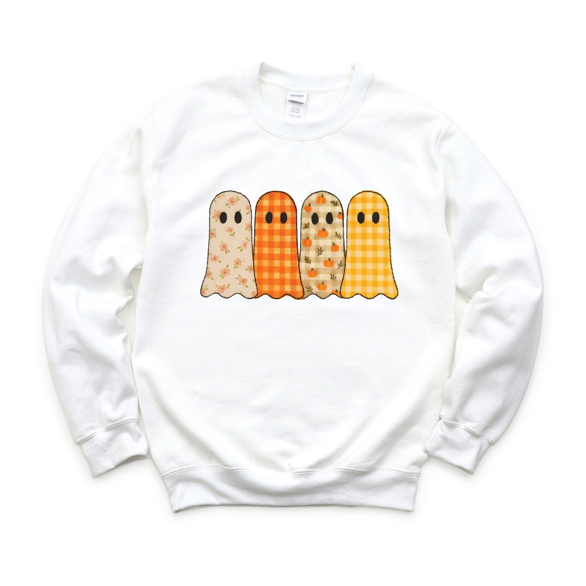 Four Ghosts Checkered Quilted Printed -  Womens Sweatshirt