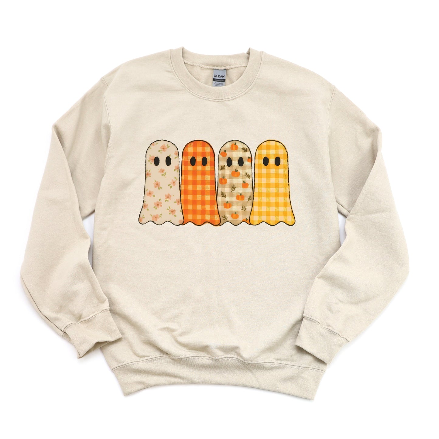 Four Ghosts Checkered Quilted Printed -  Womens Sweatshirt