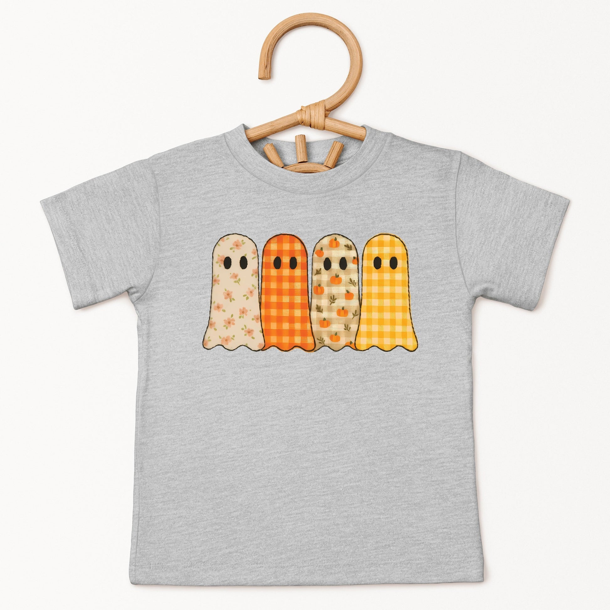 Four Ghosts Checkered Quilted Printed - Youth Short Sleeve Graphic T-Shirt and Toddler Short Sleeve Graphic T-Shirt