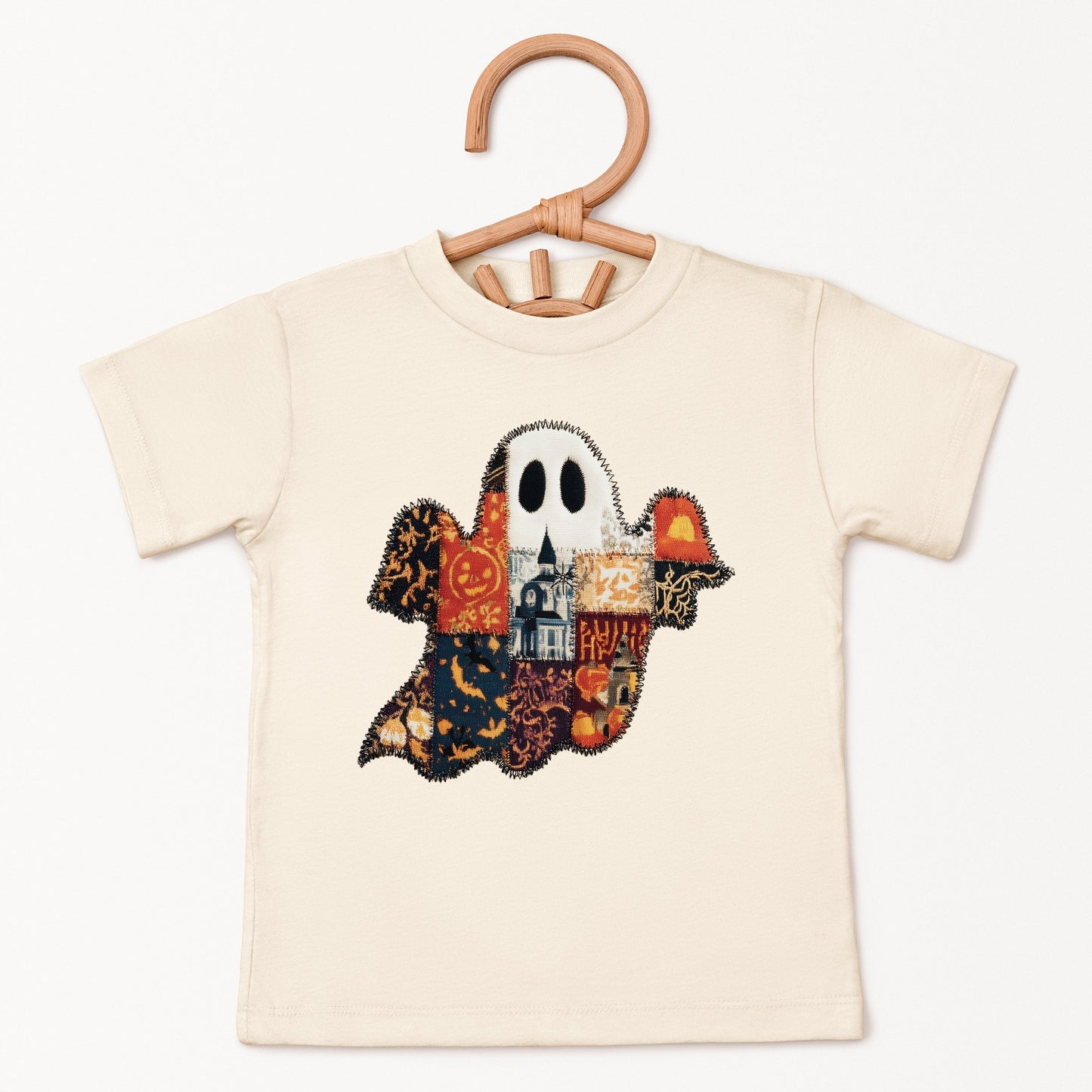 Patchwork Ghost Printed - Youth Short Sleeve Graphic T-Shirt and Toddler Short Sleeve Graphic T-Shirt