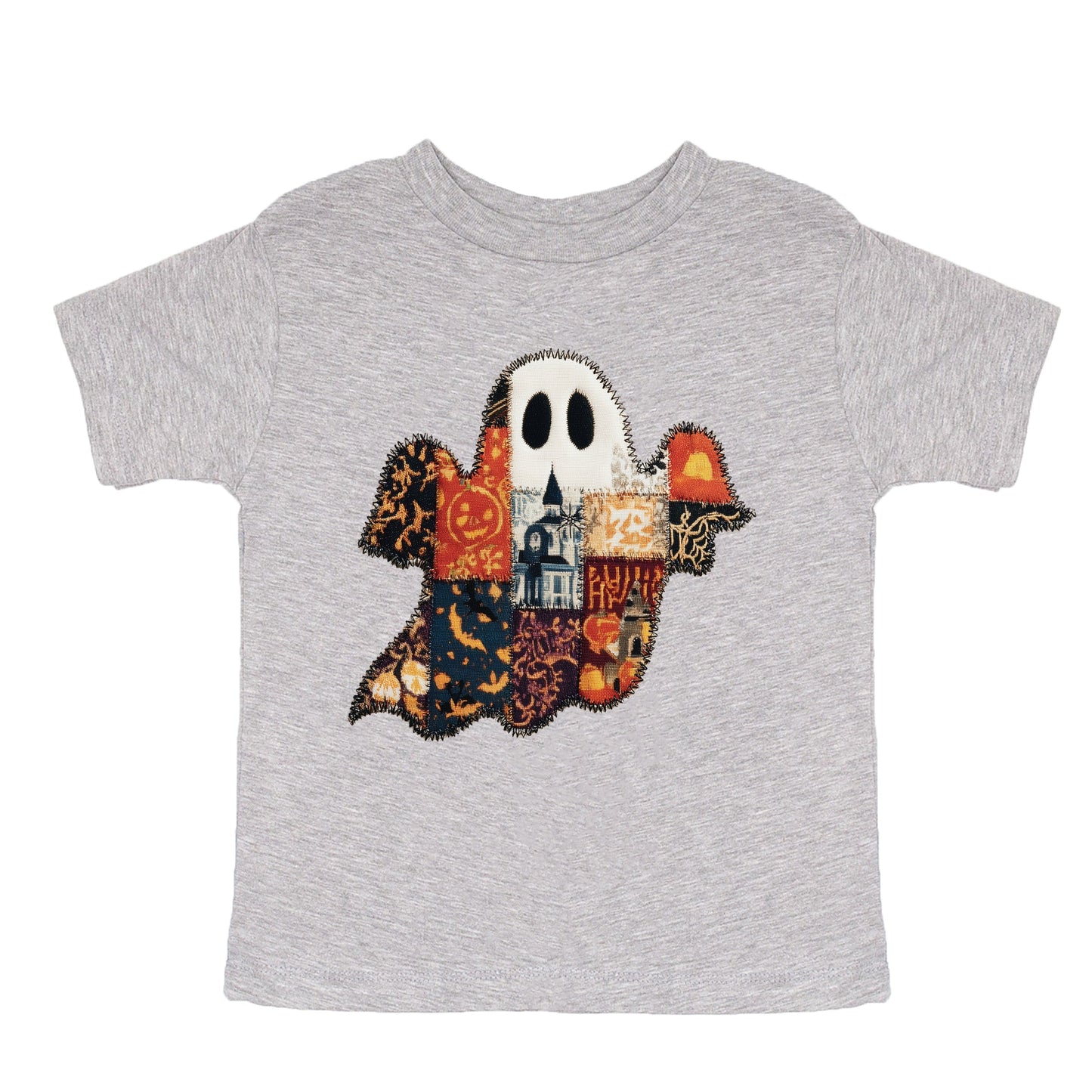 Patchwork Ghost Printed - Youth Short Sleeve Graphic T-Shirt and Toddler Short Sleeve Graphic T-Shirt