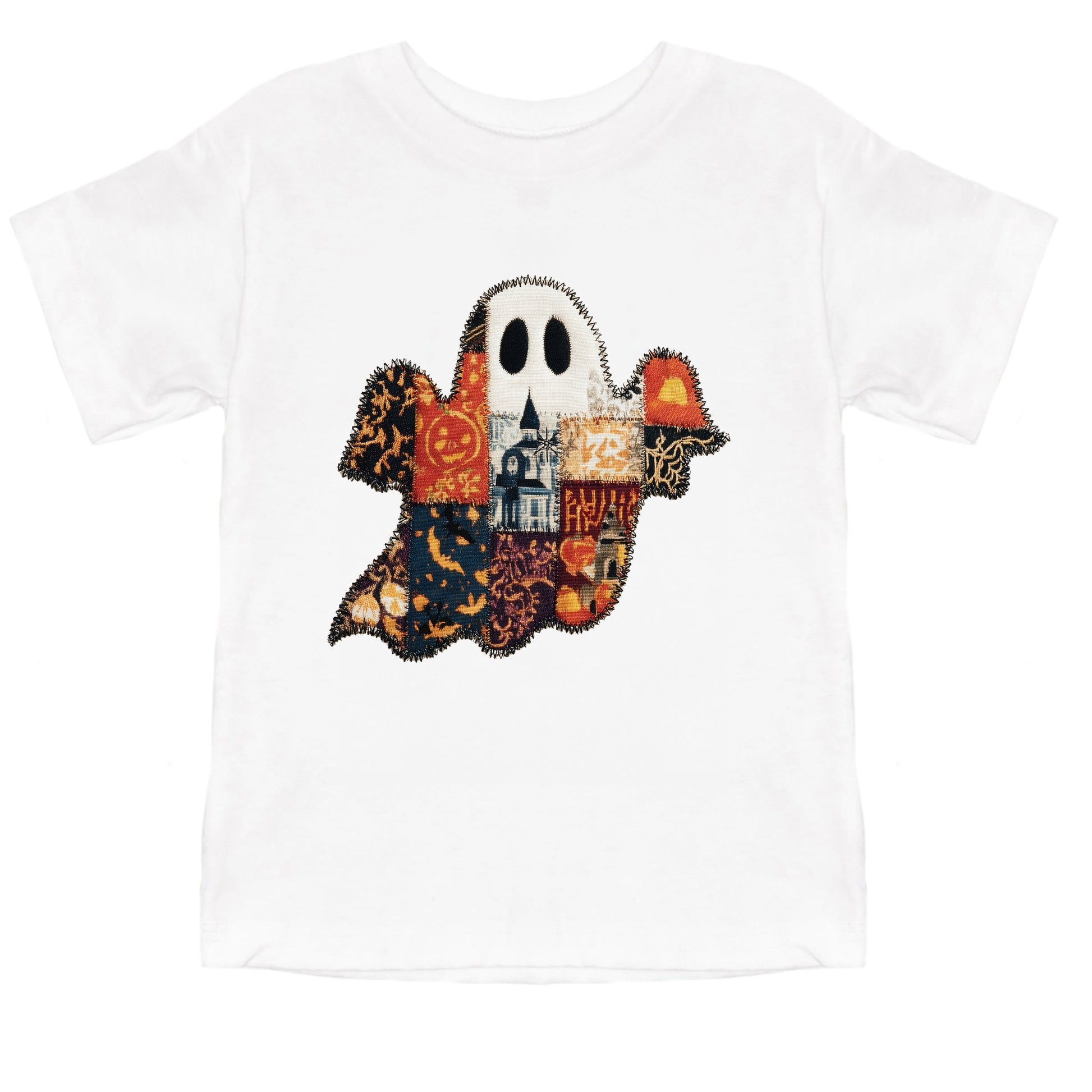 Patchwork Ghost Printed - Youth Short Sleeve Graphic T-Shirt and Toddler Short Sleeve Graphic T-Shirt