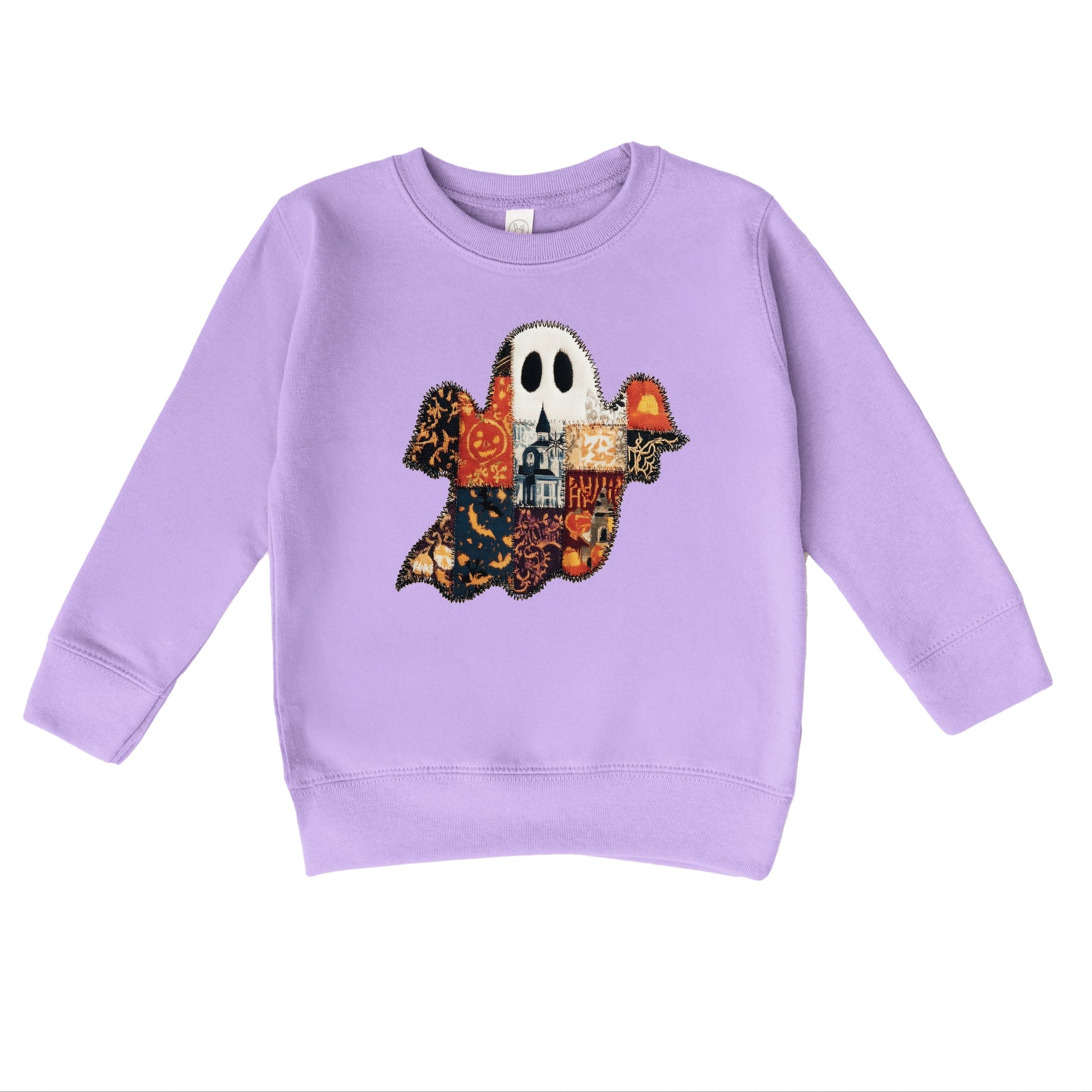 Patchwork Ghost Printed - Toddler Graphic Sweatshirt and Youth Graphic Sweatshirt