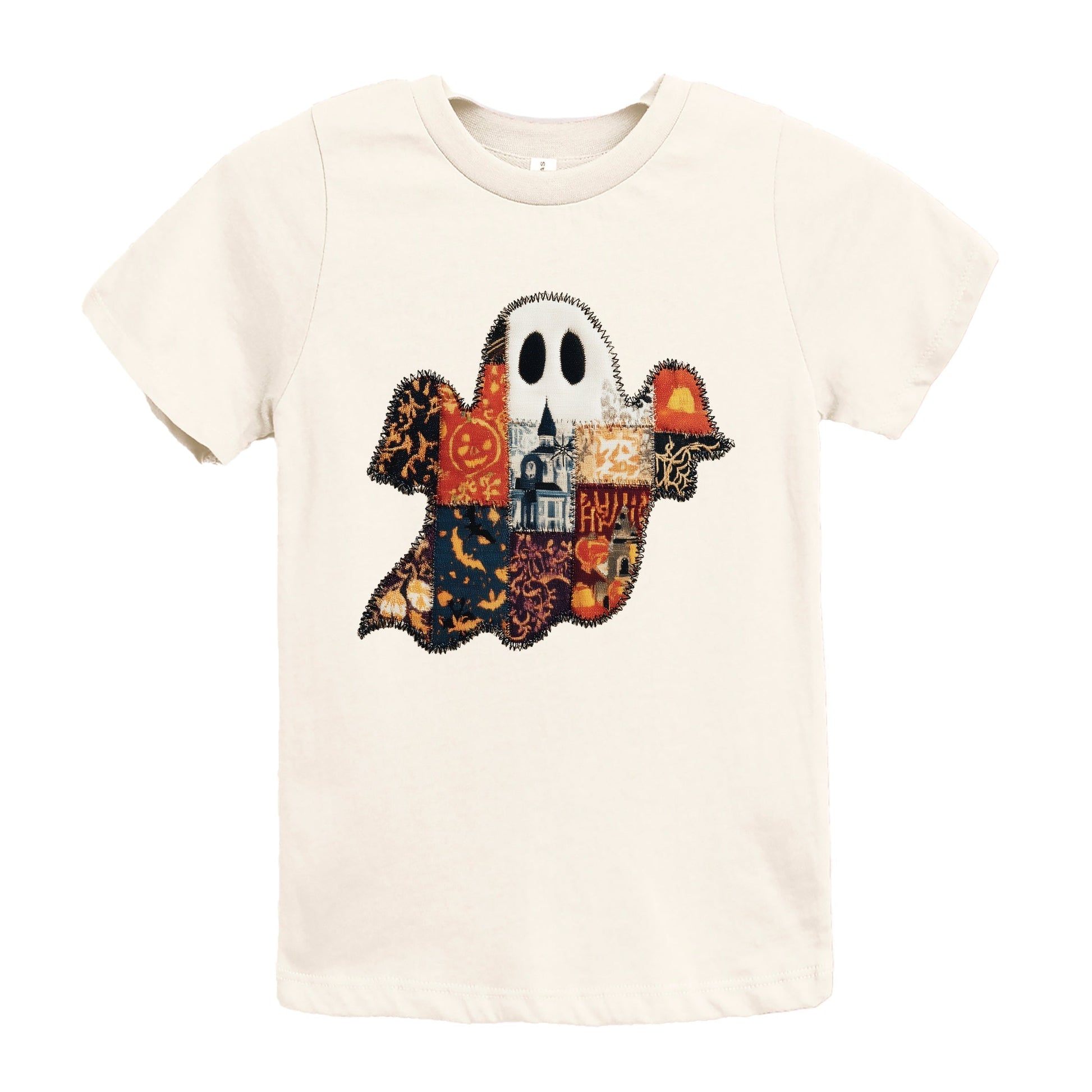 Patchwork Ghost Printed - Youth Short Sleeve Graphic T-Shirt and Toddler Short Sleeve Graphic T-Shirt