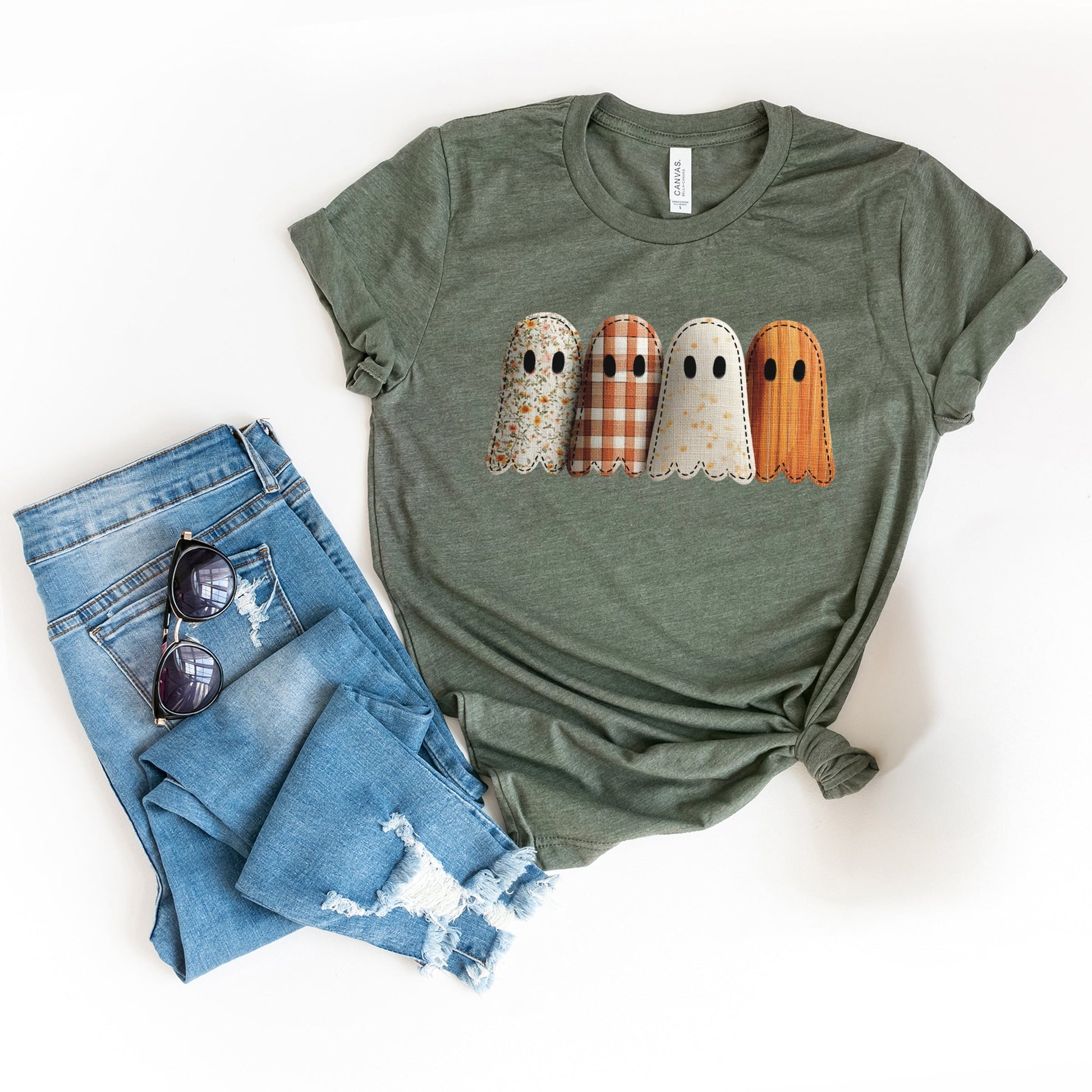 Four Ghosts Shadow Quilted Printed - Womens Short Sleeve Tee